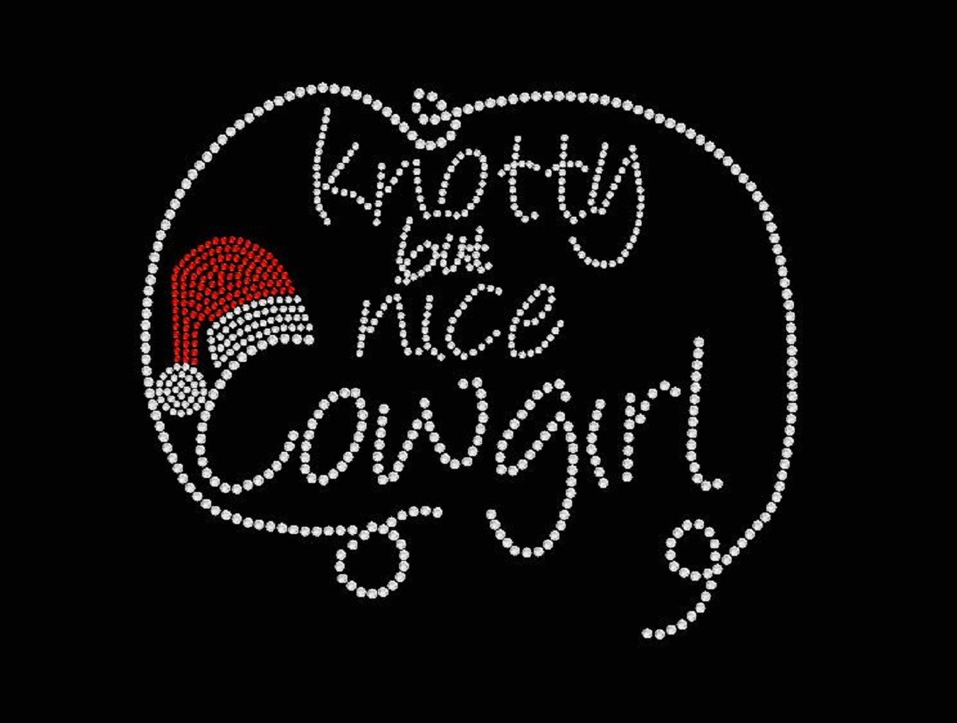 Cowgirl Rhinestone Iron-On Transfer - Western Style Decorative Patch for DIY Clothing, Hats & Bags - Perfect for Country Themed Parties, Rodeo Events & Western Fashion
