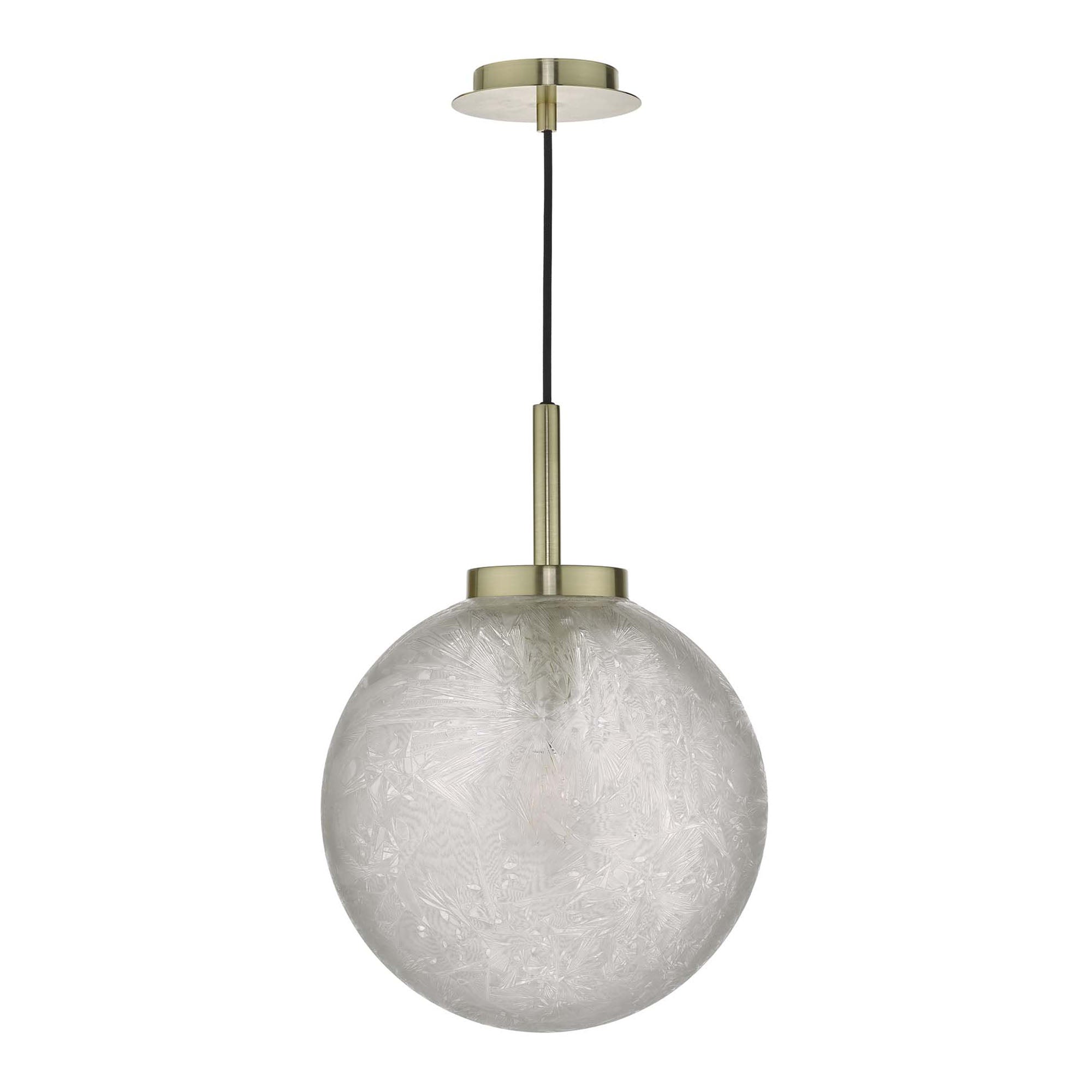Avari 1-Light Modern Pendant Light Fixture - Satin Brass Finish with Clear Frosted Glass Shade - Perfect for Kitchen Island, Dining Room, or Entryway Lighting