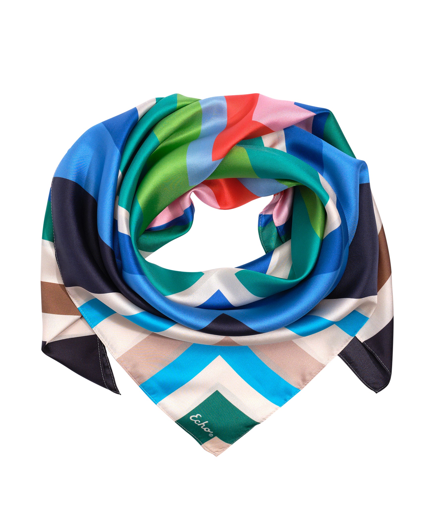 Island Tile Silk Square Scarf - Lightweight & Elegant Fashion Accessory for Women - Perfect for Beach, Travel, and Everyday Wear