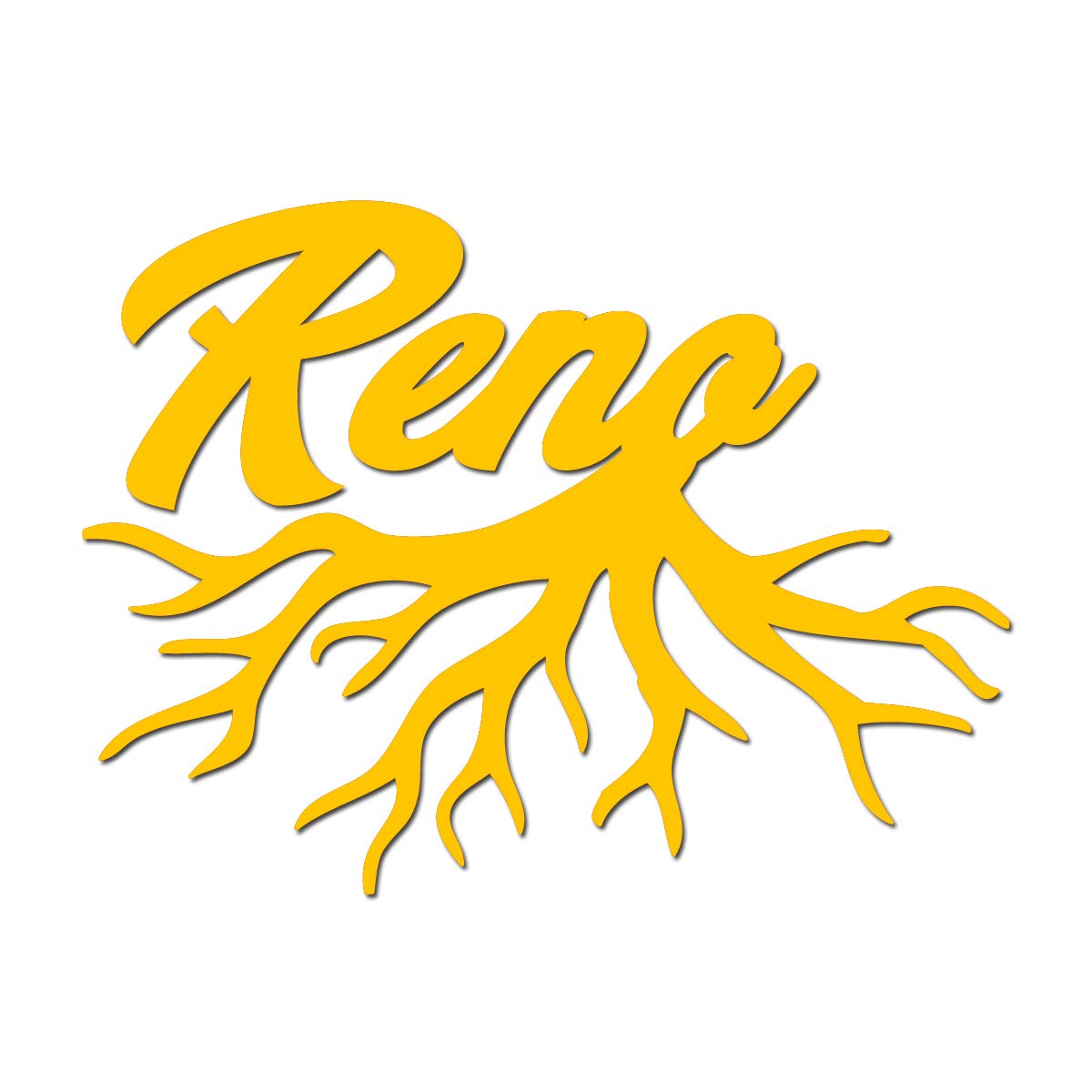 Reno Nevada Hometown City 8-Inch Yellow Vinyl Decal for Milk Mugs | Custom Drinkware Sticker for Coffee Cups, Tumblers & Glassware