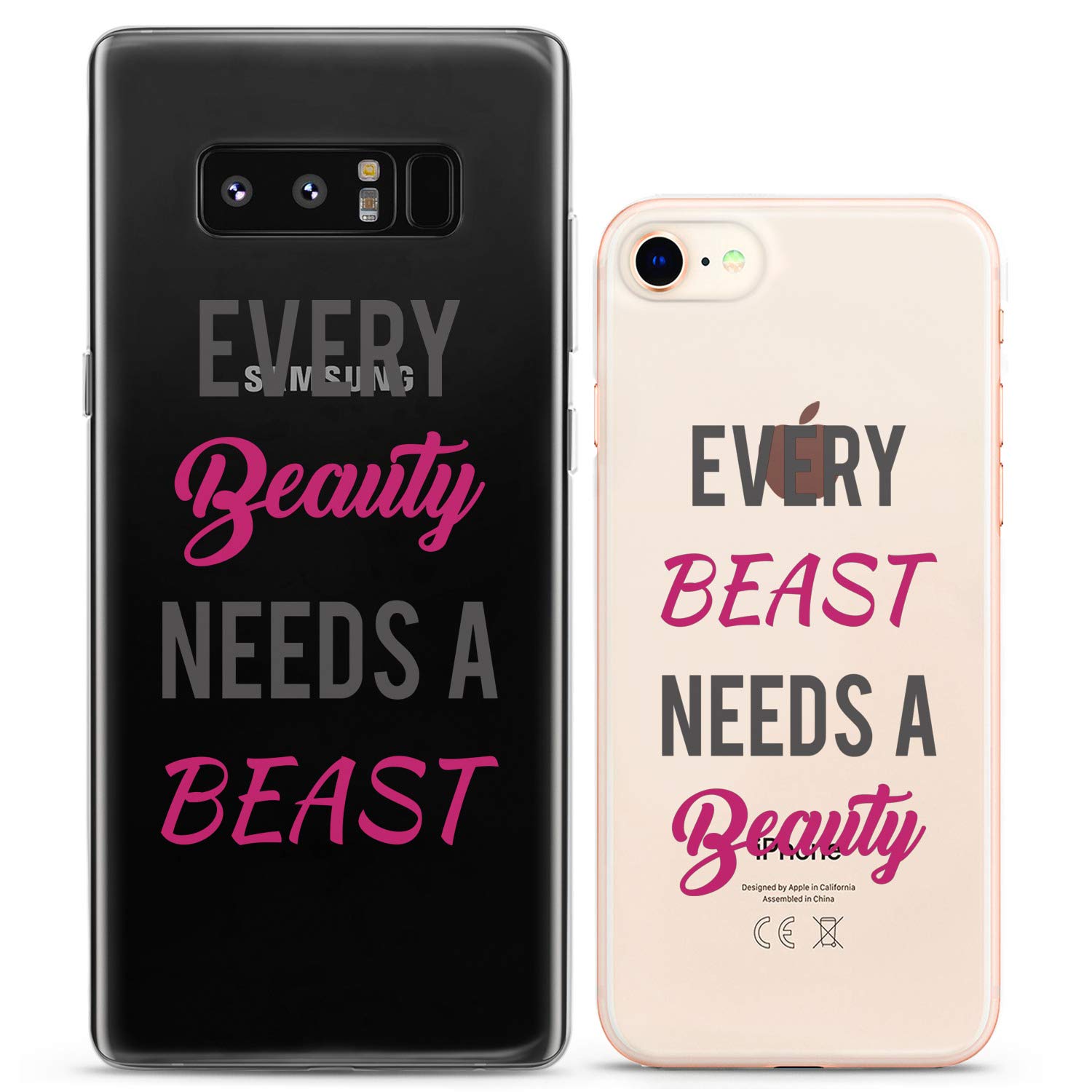 Matching Couple Phone Cases for iPhone 16/15/14/13/12/11 Pro Max/Mini/Xs/X/6s/8 Plus/7/Xr/10/SE/5 - Cute Silicone Covers with Love Quotes - Perfect Anniversary Gift for Boyfriend & Girlfriend Couples - Funny & Romantic Relationship Accessories for Everyday Use
