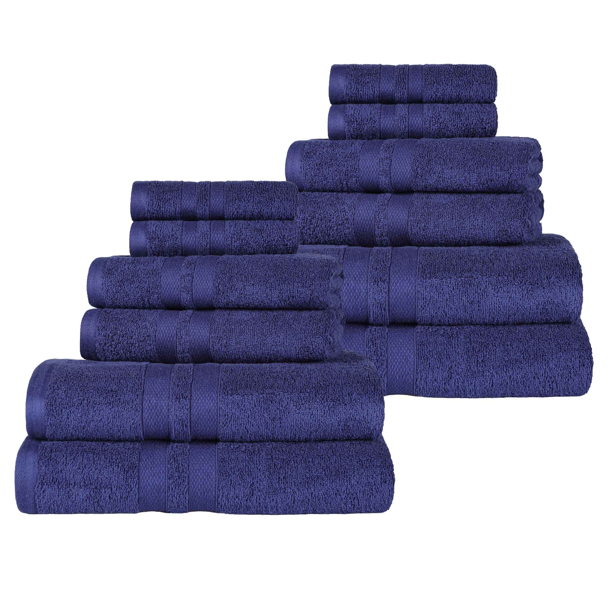Premium 12-Piece Ultra Soft Cotton Towel Set - Super Absorbent, Quick Drying Bath & Beach Towels for Spa, Gym, Pool, and Home Use