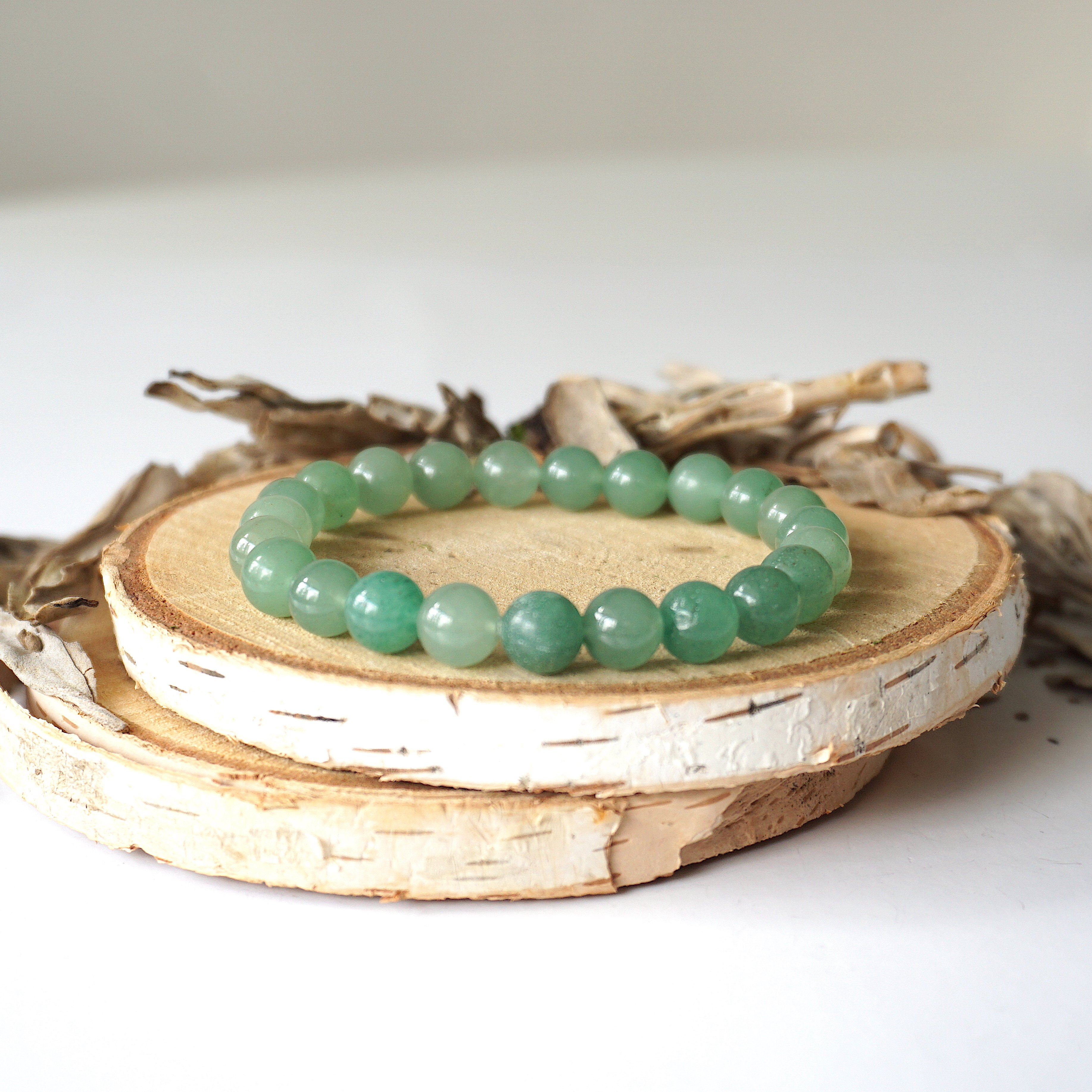 Green Aventurine Healing Crystal Mala Bracelet for Meditation, Yoga & Positive Energy - Natural Stone Beads for Stress Relief & Spiritual Balance