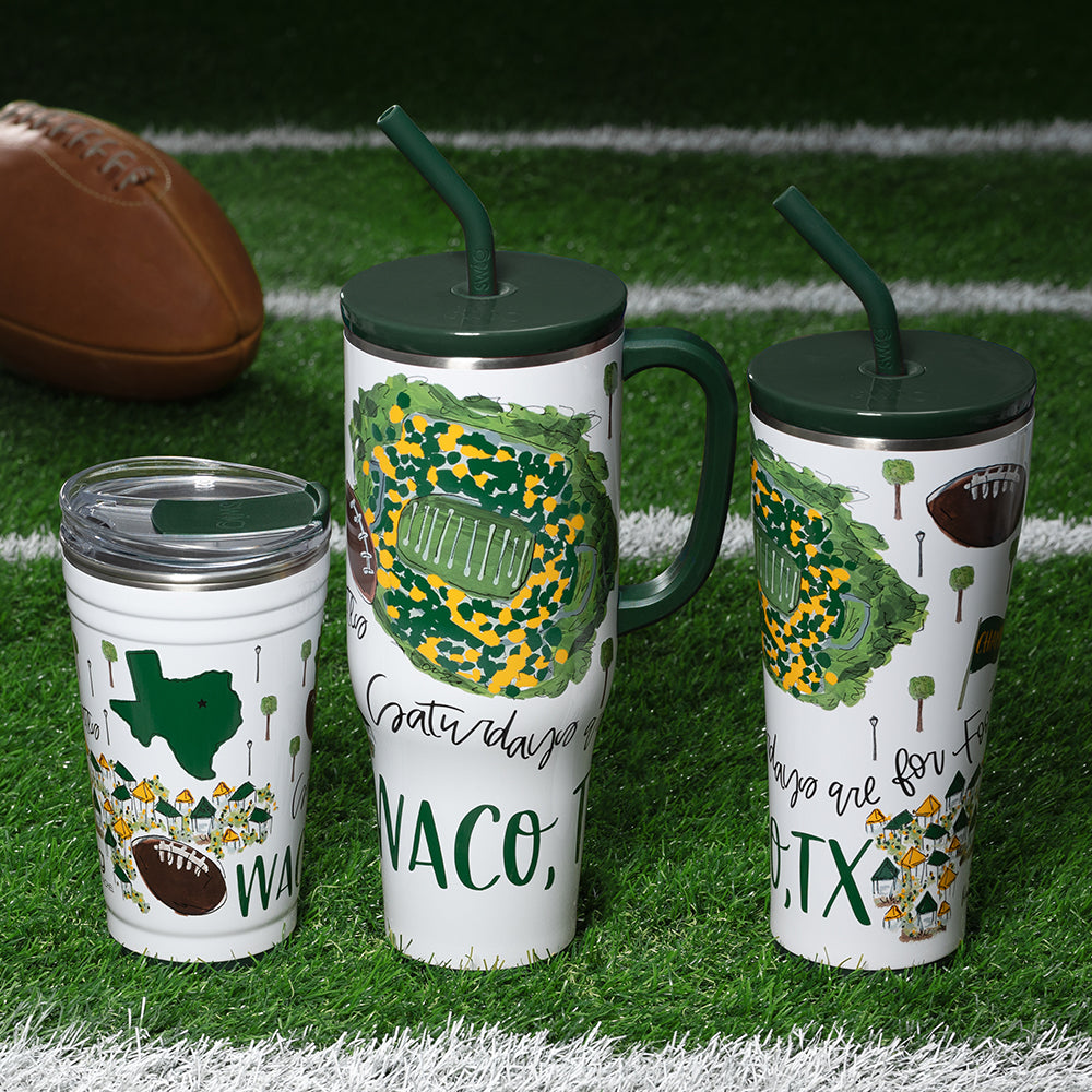 24oz Saturdays in Waco Party Cup - Insulated Stainless Steel Tumbler for Outdoor Parties, BBQs, and Tailgating