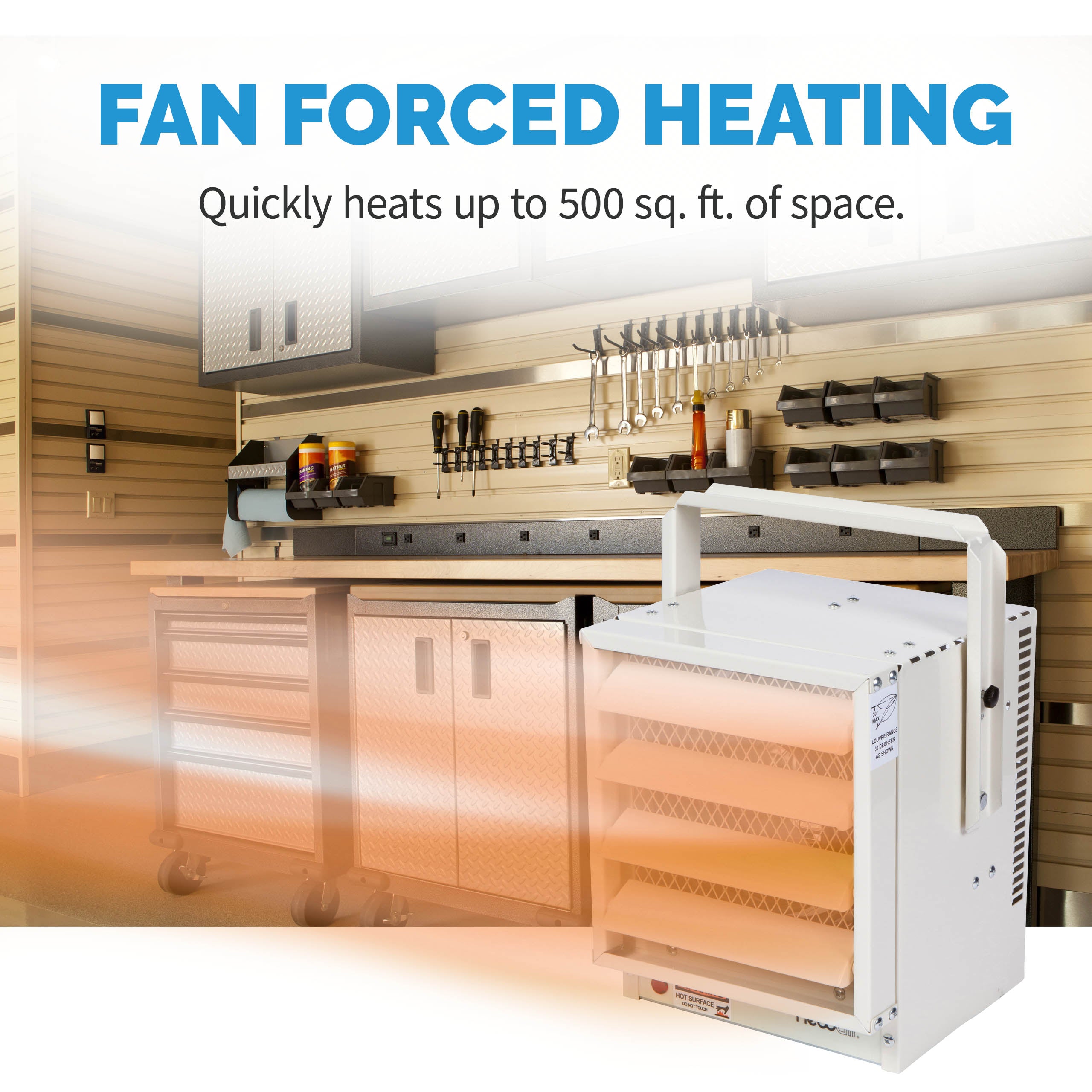 Newair® Hardwired Electric Garage Heater - Ceiling Mounted 1500W Fast Heating for Large Spaces - Perfect for Workshops, Warehouses & Auto Repair Shops