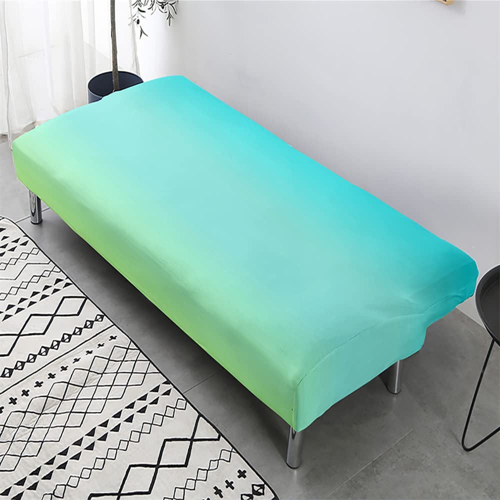 Stretch Futon Cover Full Size, Soft Washable Slipcover with Elastic Bottom - Mint Green for Living Room & Dorm