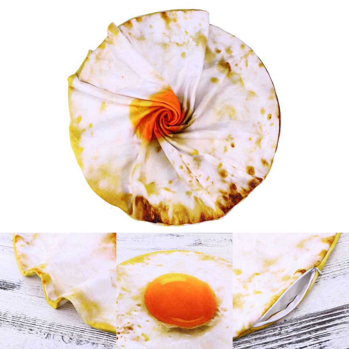 Alipis Pet Blanket for Dogs & Cats - Soft Fried Egg Shaped Blanket, Cushion & Pillow Cover - Cozy Bedding for Pets - Perfect for Sofa, Bed & Car Travel