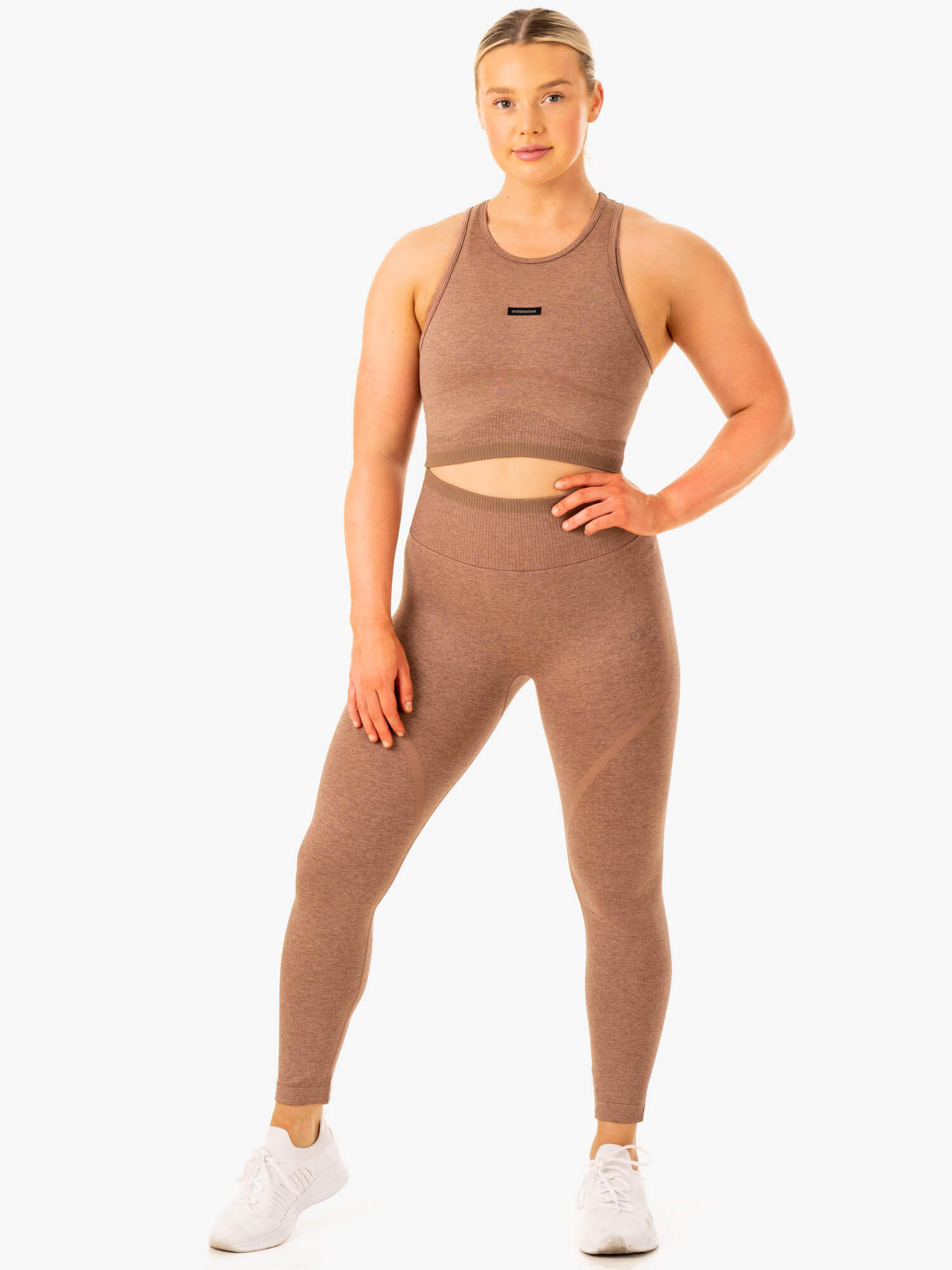 Excel Seamless Tank Top - Mocha Marl Color - Women's Workout & Yoga Shirt for Gym, Running & Casual Wear
