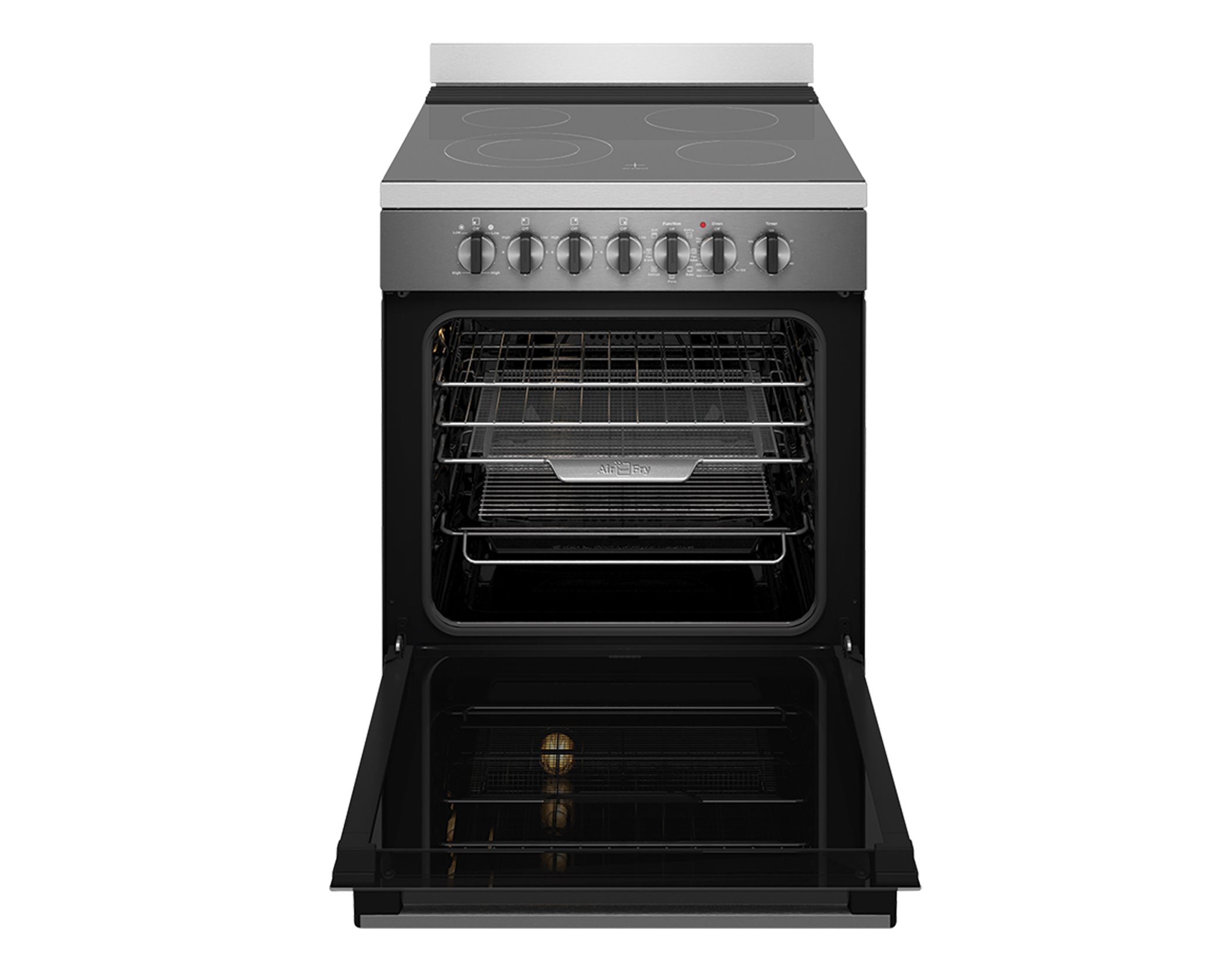 Westinghouse WFE646DSC 60cm Freestanding Electric Cooker with Air Fryer Function - Stainless Steel Finish | Perfect for Small Kitchens, Apartments & Energy-Efficient Cooking