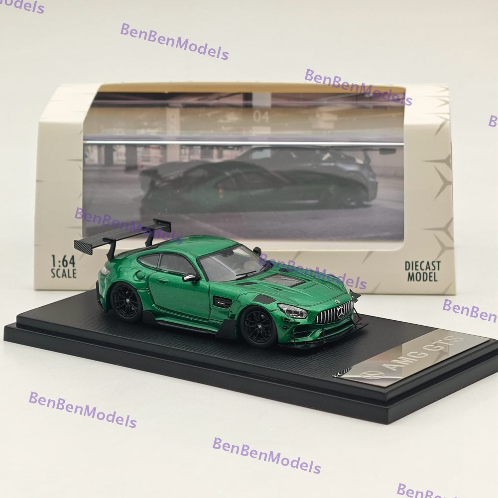 1:64 Rhino Model RM Mercedes AMG GTS Widebody Racing Sports Car Diecast Model - Green Collectible Toy for Display, Racing Enthusiasts & Car Lovers