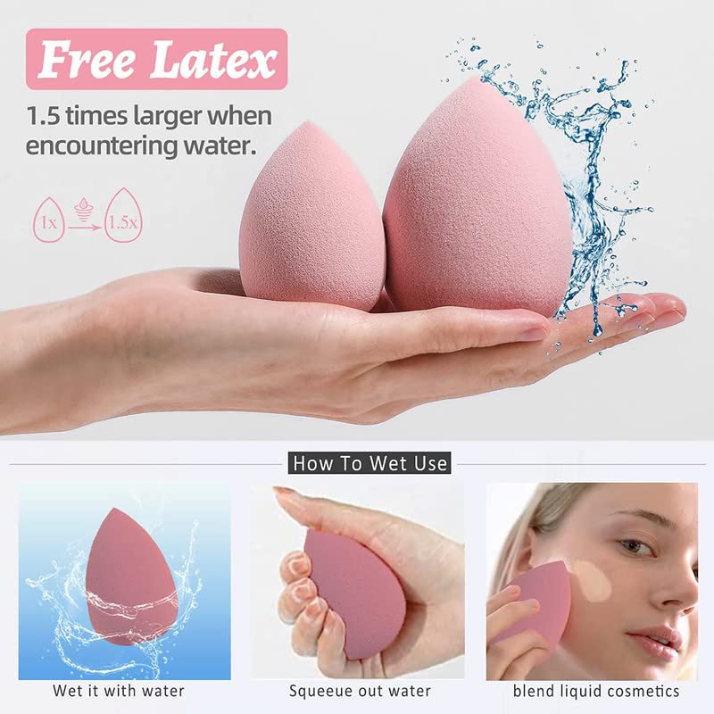 FAMEZA 8-Piece Makeup Sponge Set - Super Soft Beauty Blender for Foundation, Powder & Liquid Cosmetics | Dry & Wet Use | Multi-Colored Blending Sponges | Perfect for Professional Makeup Application & On-The-Go Touch Ups