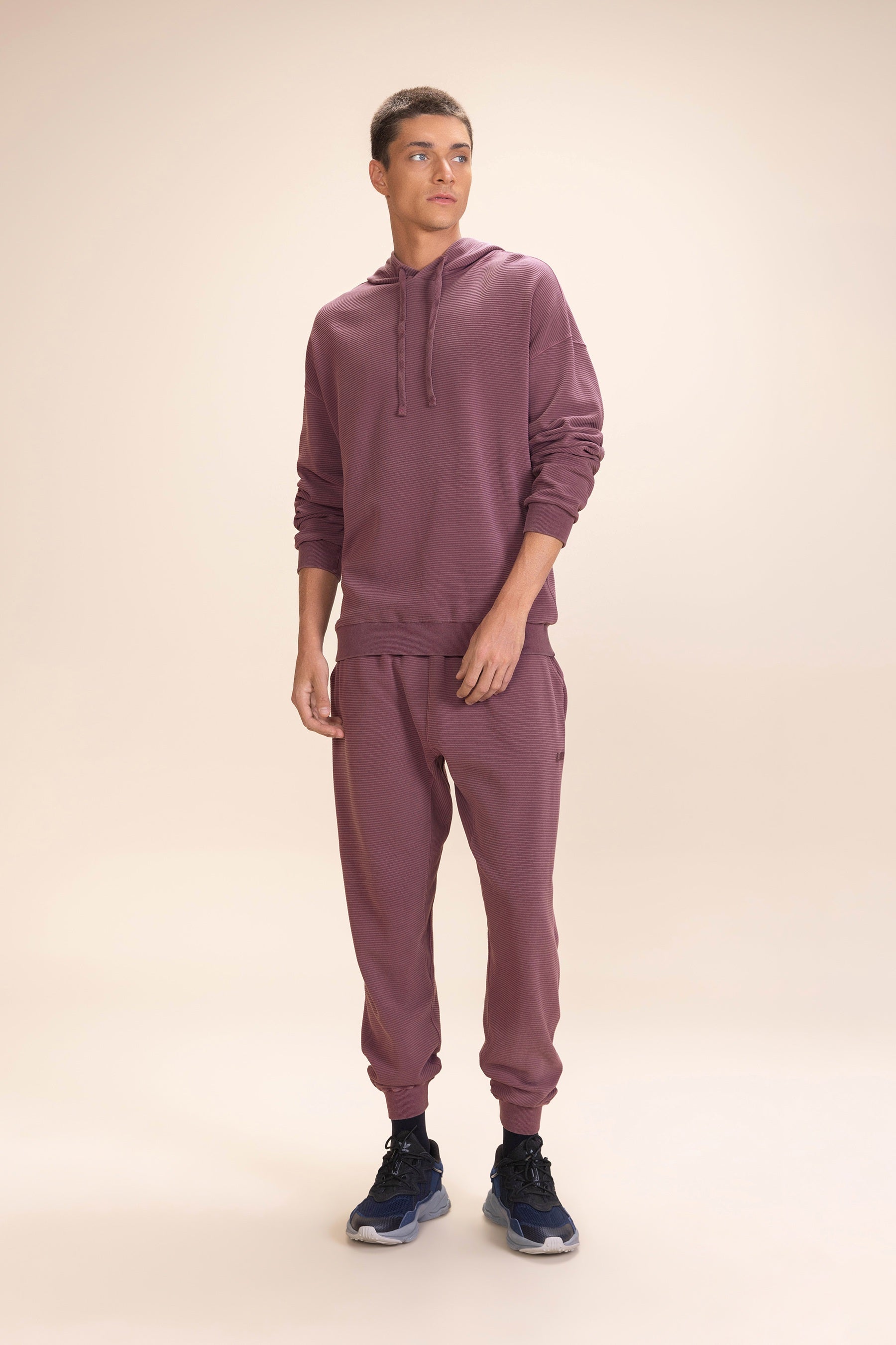 Ribbed Washed Men's Sweatshirt - Comfortable Casual Pullover for Everyday Wear, Gym, and Outdoor Activities