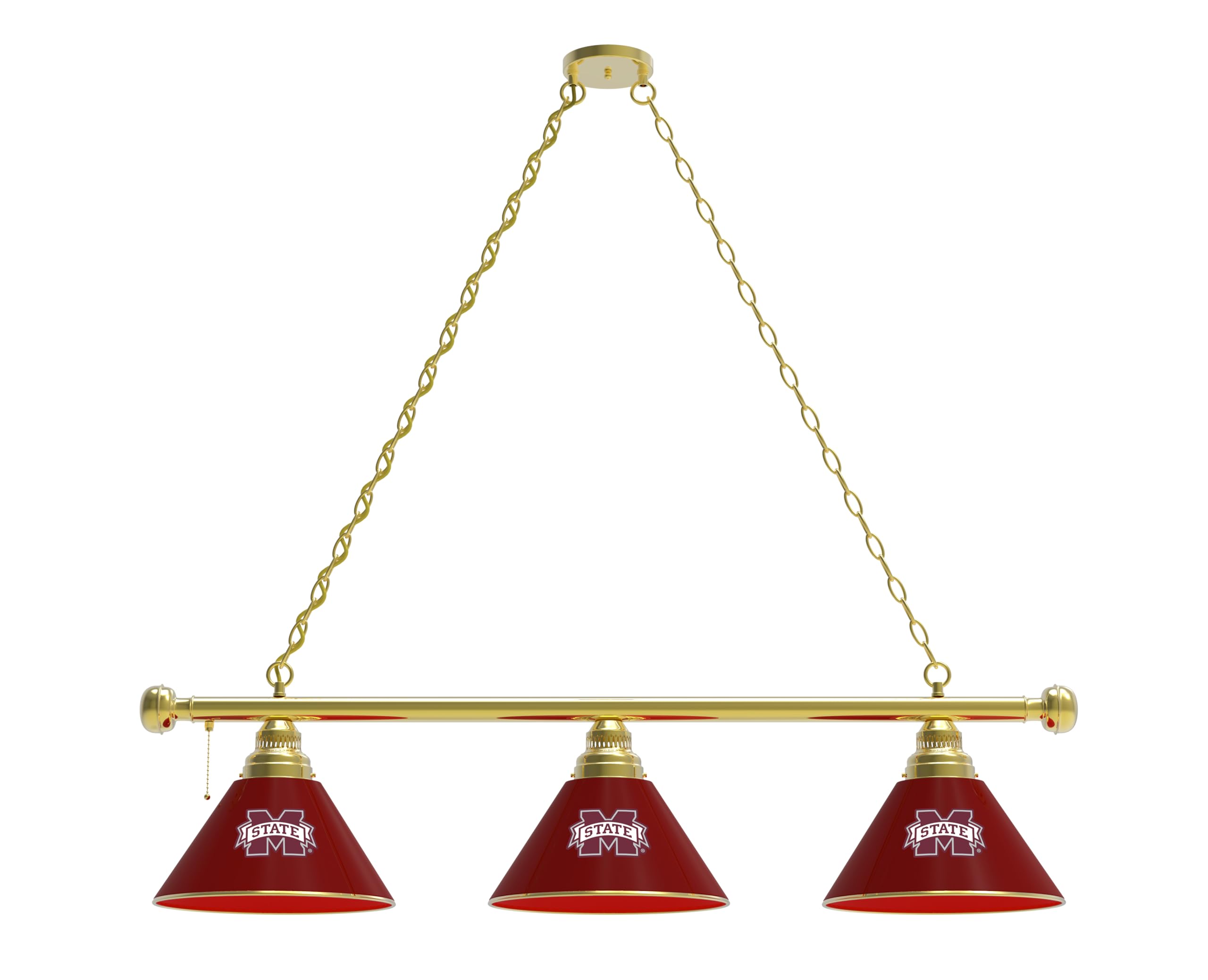 Holland Bar Stool Co. Mississippi State 3-Shade Billiard Light - Premium Pool Table Lighting for Game Rooms, Bars & Man Caves