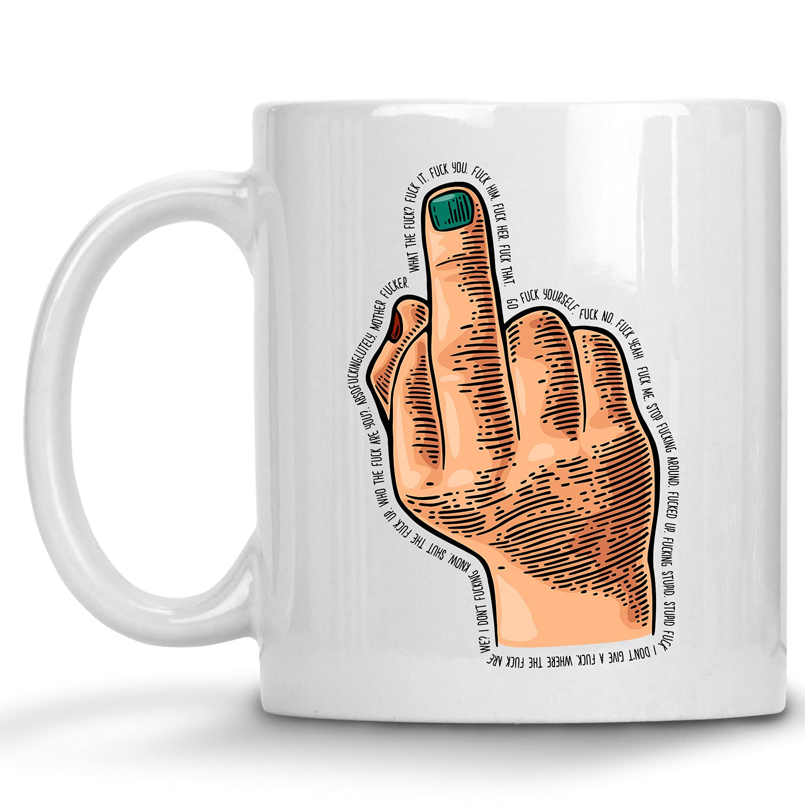 Funny Middle Finger Ceramic Mug - F*ck You Coffee Cup for Adults | Unique Gifts for Valentine's Day, Birthday, Christmas | Best Friend & Mom Present | Perfect for Office Pranks & Sarcastic Morning Coffee
