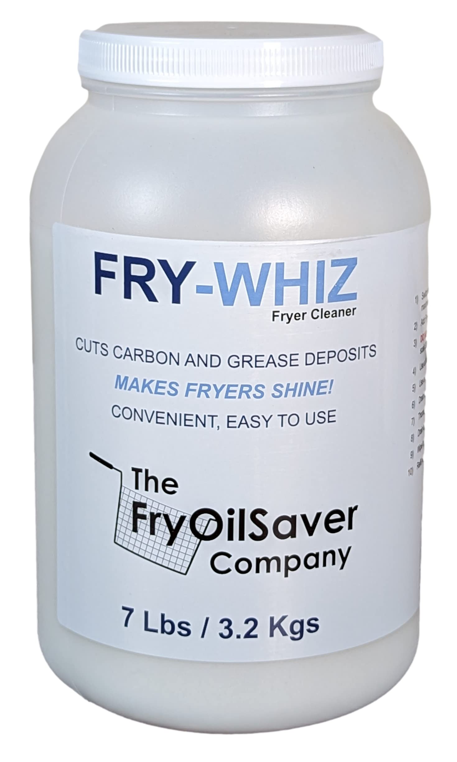 Fry-Whiz Commercial Deep Fryer Cleaner Powder - 4 Gallon Case | Removes Carbon, Grease & Food Stains | Professional Restaurant Kitchen Cleaning Supplies | Perfect for Deep Fryer Basket & Oil Vat Maintenance