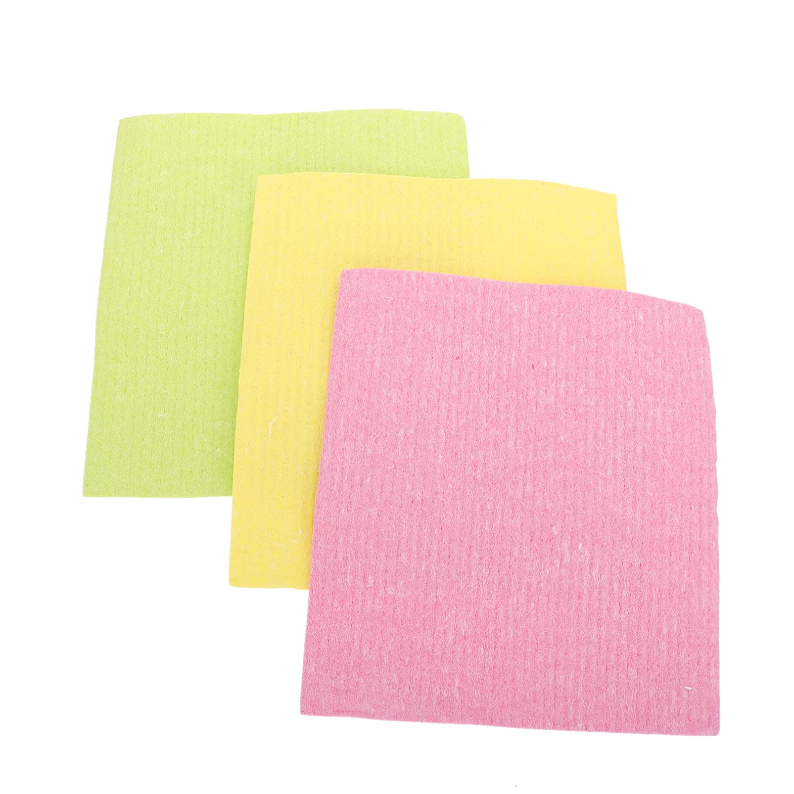 Hemoton 3-Pack Reusable Cotton Dish Cloths - Super Absorbent Kitchen Towels, Cleaning Rags & Washcloths for Dishes, Bathroom, Dusting & Household Cleaning | Eco-Friendly Wood Pulp Cotton Towels for Daily Use