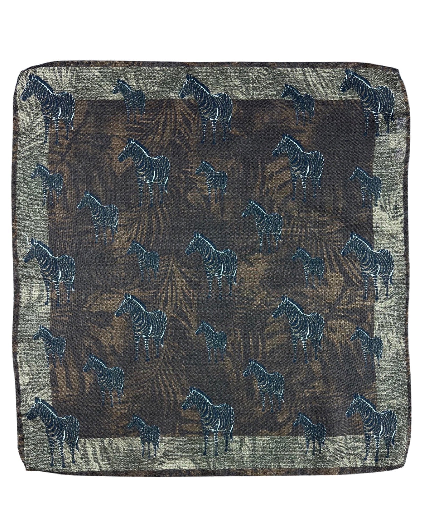 DÉCLIC Zebra Print Handkerchief - Stylish Chocolate Brown Pattern for Women & Men - Perfect for Fashion Accessories, Gifts, and Everyday Elegance