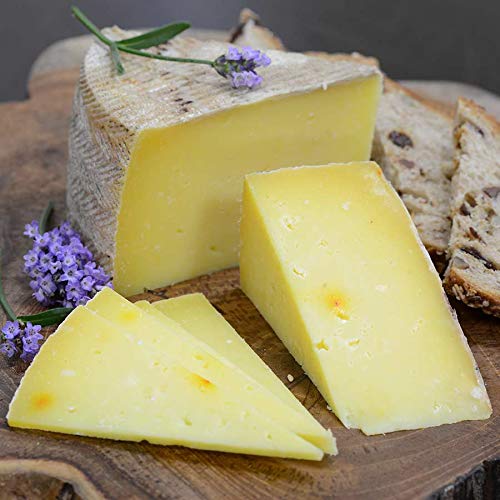 Premium Spanish Sheep Milk Cheese with Saffron - Authentic La Mancha Queso Manchego (6.6 lb Wheel) - Perfect for Charcuterie Boards, Wine Pairings & Gourmet Gifts
