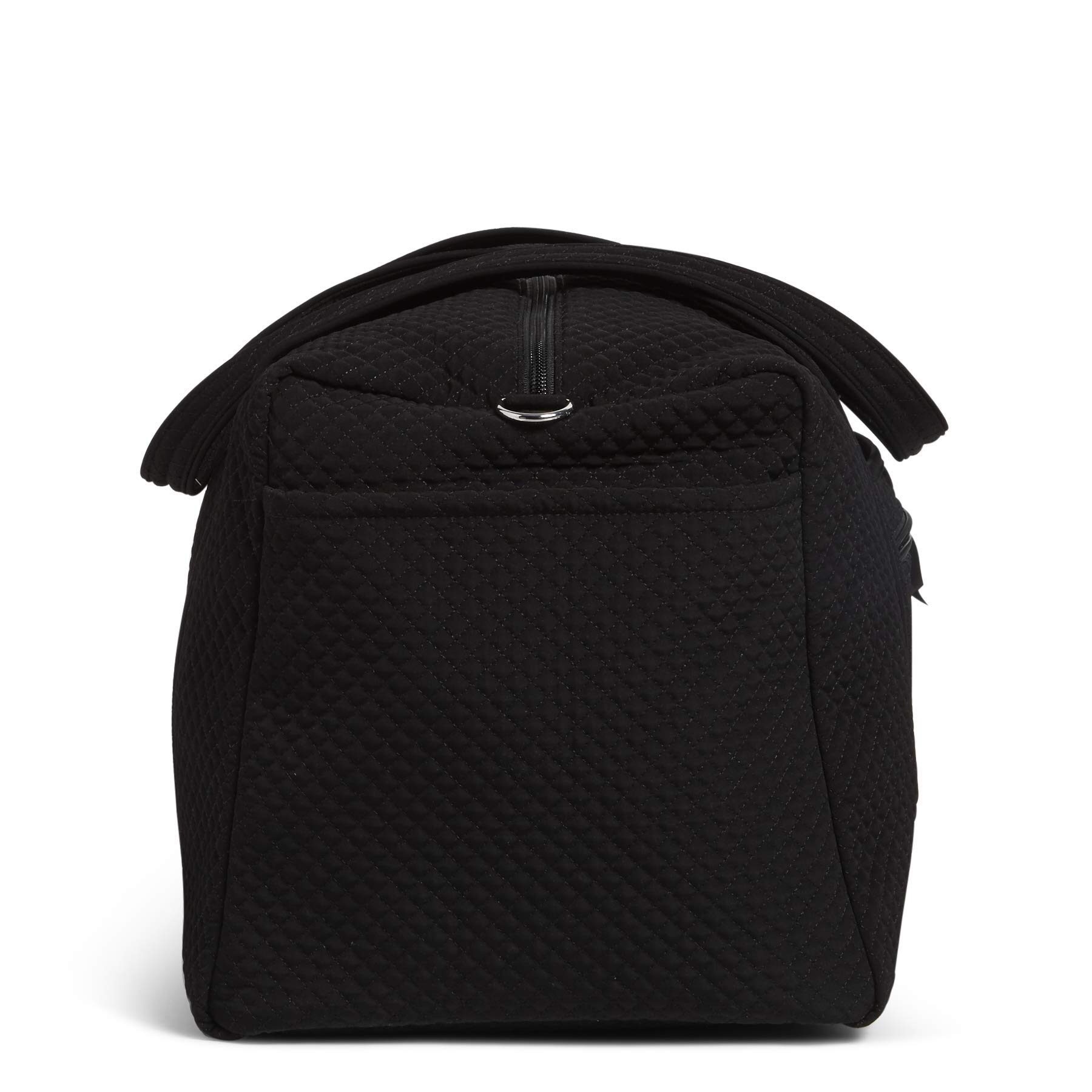 Vera Bradley Women's Large Microfiber Travel Duffle Bag - Lightweight & Spacious Carry-On Luggage for Gym, Weekend Trips & Overnight Stays - Black, One Size