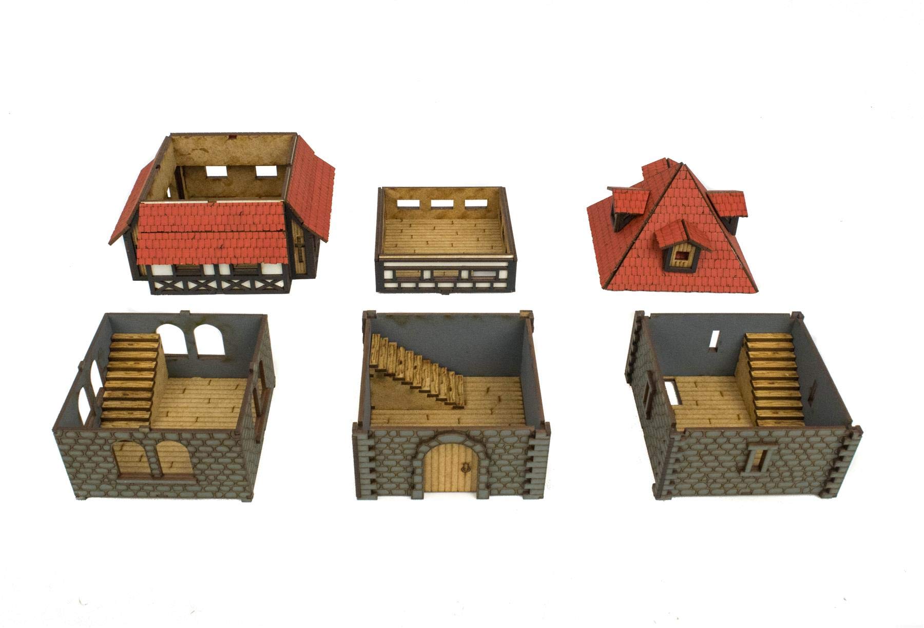 28mm Medieval Town Guard Tower Painted - Fantasy Wargame Terrain Model for D&D, Warhammer & Tabletop RPG Scenery