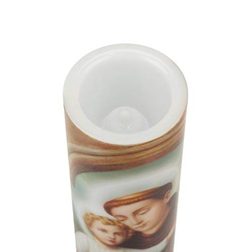 Saint Anthony LED Flameless Devotion Prayer Candle - Religious Gift with 6-Hour Timer for Safe Worship | Perfect for Home Altar, Church Decor & Spiritual Meditation