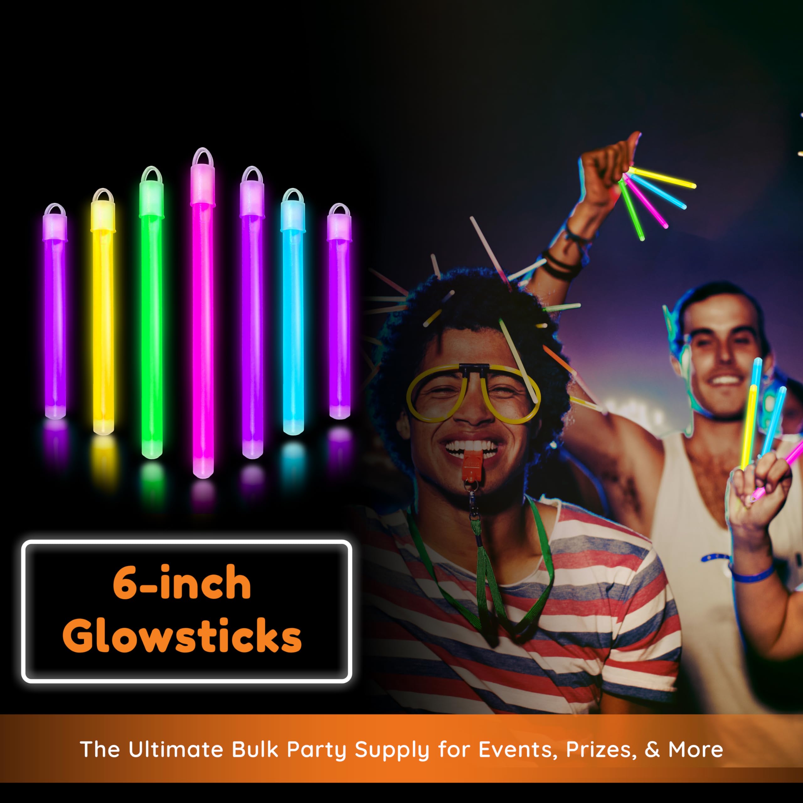 Glow Sticks Bulk 50 Pack - 6