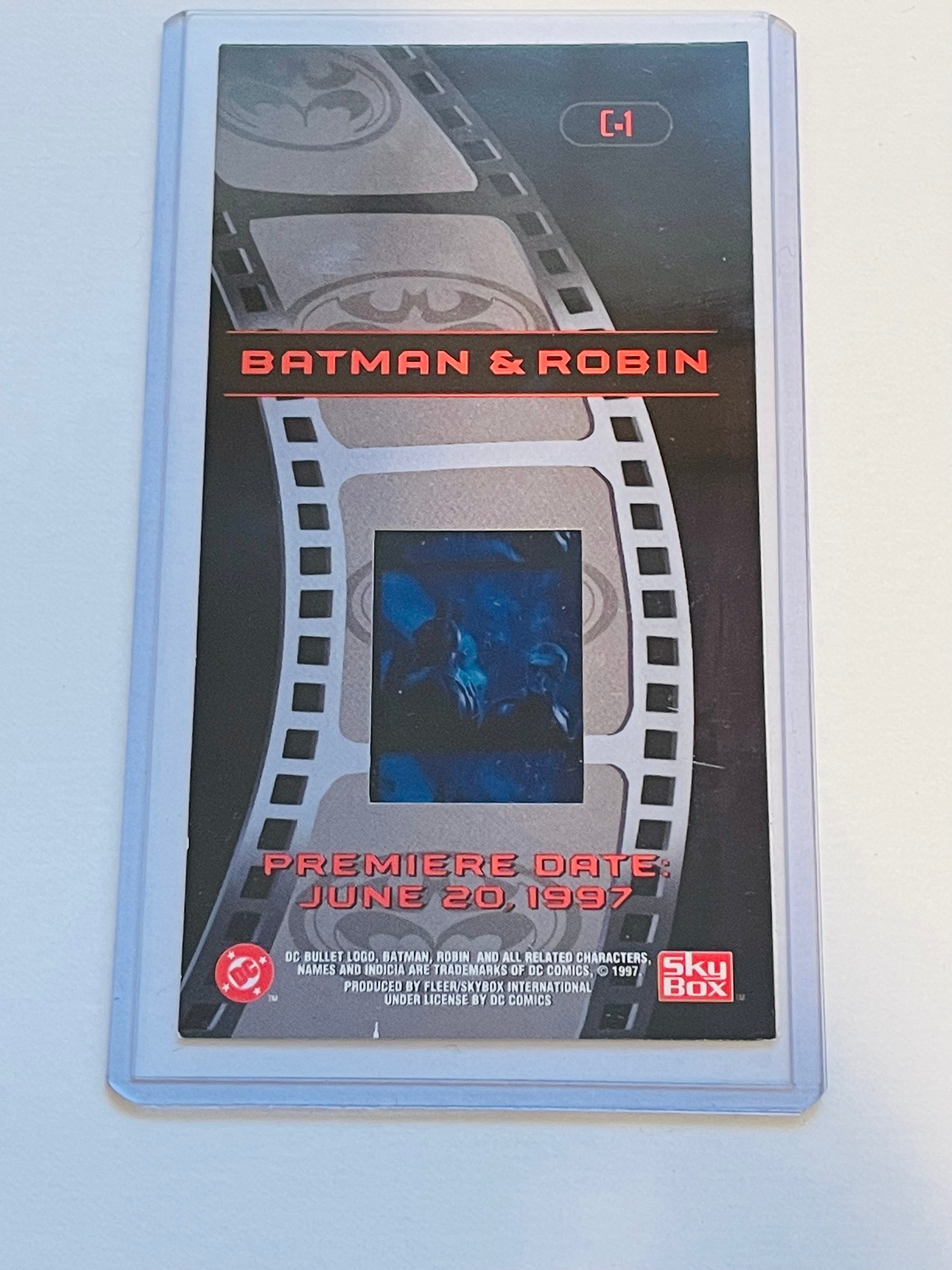 1997 Skybox Batman and Robin Movie Rare Celluloid Insert Card - Collectible Trading Card for Superhero Fans & Movie Memorabilia Enthusiasts
