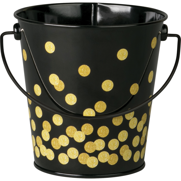Black Confetti Bucket - Premium Party Decoration for Weddings, Birthdays & Celebrations - Perfect for Indoor/Outdoor Events & Photo Backdrops