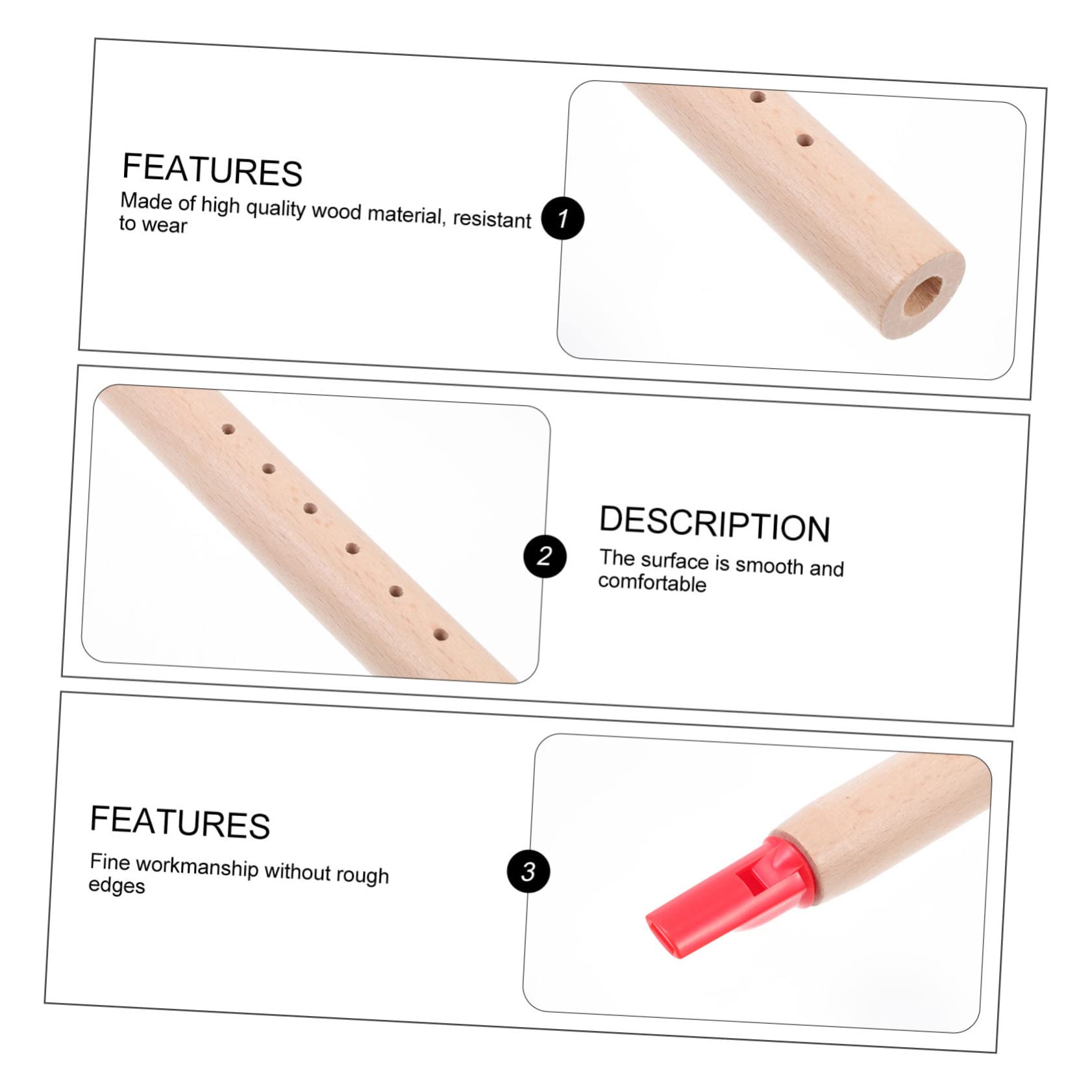 ORFOFE 1 Piece Professional Beech Wood Clarinet Flute Toy - Musical Instrument for Kids & Beginners, Red Wooden Flute for Children's Music Education & Playtime Fun