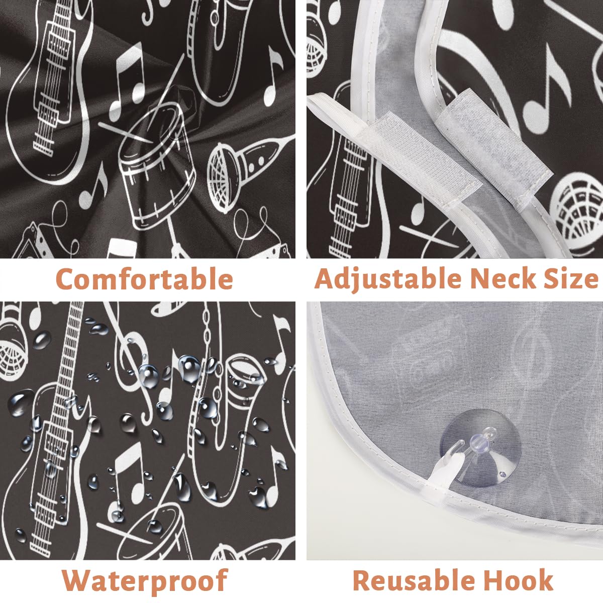 Doodle Style Beard Bib Hair Catcher for Men - Non-Stick Shaving Apron with Suction Cups - Perfect Grooming Cloth for Beards - Great Birthday Gift for Husband or Dad - Ideal for Barbershops & Home Shaving