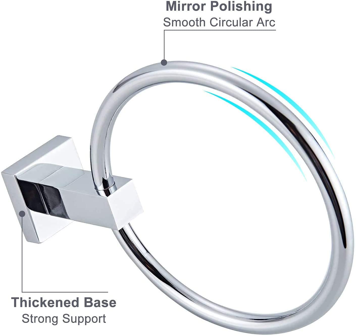 Premium Brass Swivel Hand Towel Ring Holder - Modern Round Towel Hanger for Bathroom & Kitchen - Copper Chrome Finish - Perfect for Spa, Guest Bath, and Luxury Home Decor