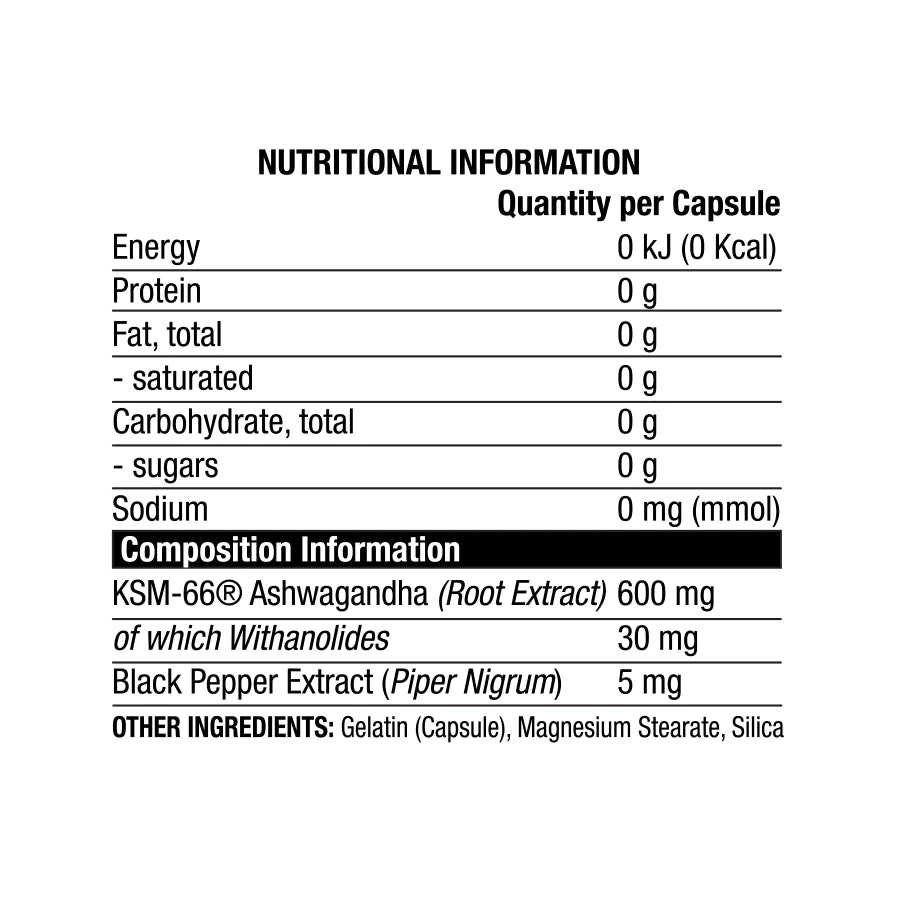 Chaos Crew KSM66 Ashwagandha Supplement - 120 Capsules for Stress Relief & Energy Boost | Unflavored Organic Ashwagandha Root Extract | Supports Focus, Sleep & Immune System - Perfect for Busy Professionals & Students