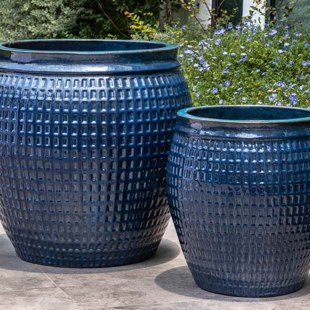 Campania International Ventana Planter Set of 2 - Mediterranean Style Outdoor Garden Planters for Patio, Balcony & Home Decor