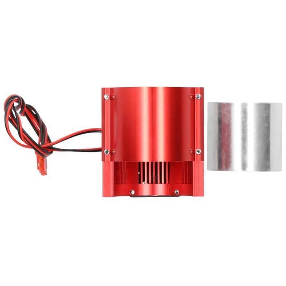 LYunce Dual Fan Motor Heat Sink Cooling Cover for 1/8 & 1/10 RC Cars - 40-43mm Compatible (Red) - High Performance Cooling Solution for Off-Road Racing & RC Car Enthusiasts