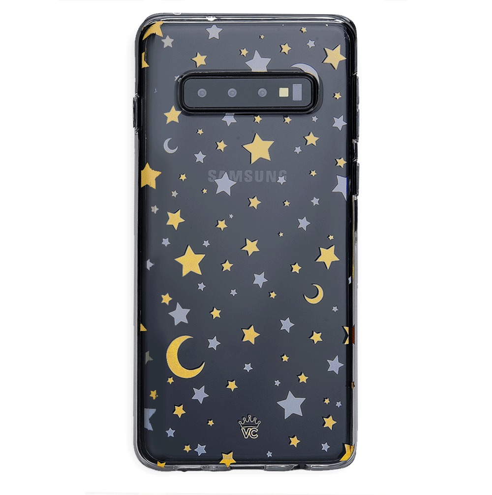 Starry Night Clear Samsung Phone Case - Protective Slim Fit Cover for Galaxy S21/S22/S23 - Perfect for Everyday Use & Gifts