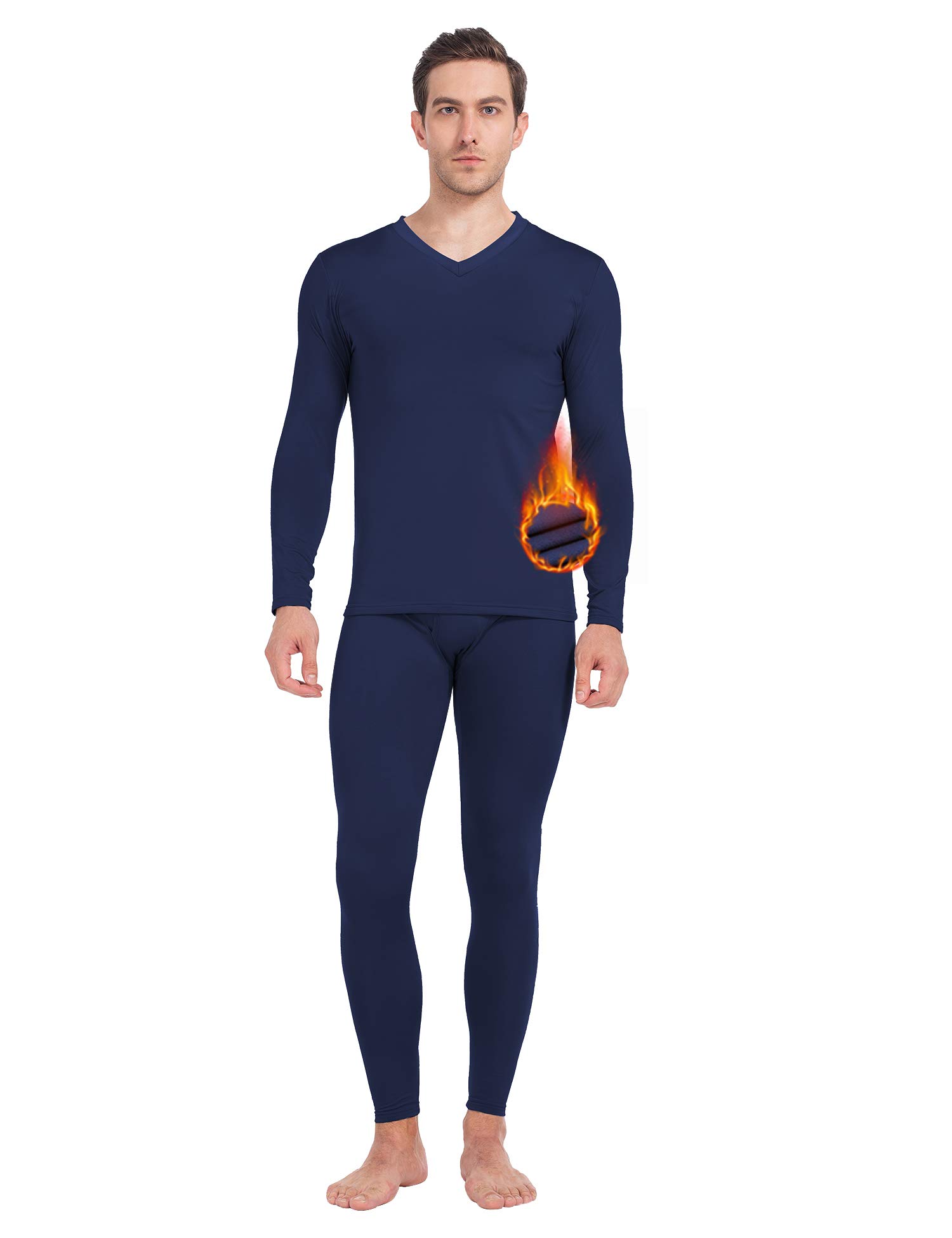 MANCYFIT Men's Thermal Underwear Set - Fleece Lined Long Johns for Cold Weather, Ultra Soft & Warm Base Layer for Winter, Outdoor Activities & Work