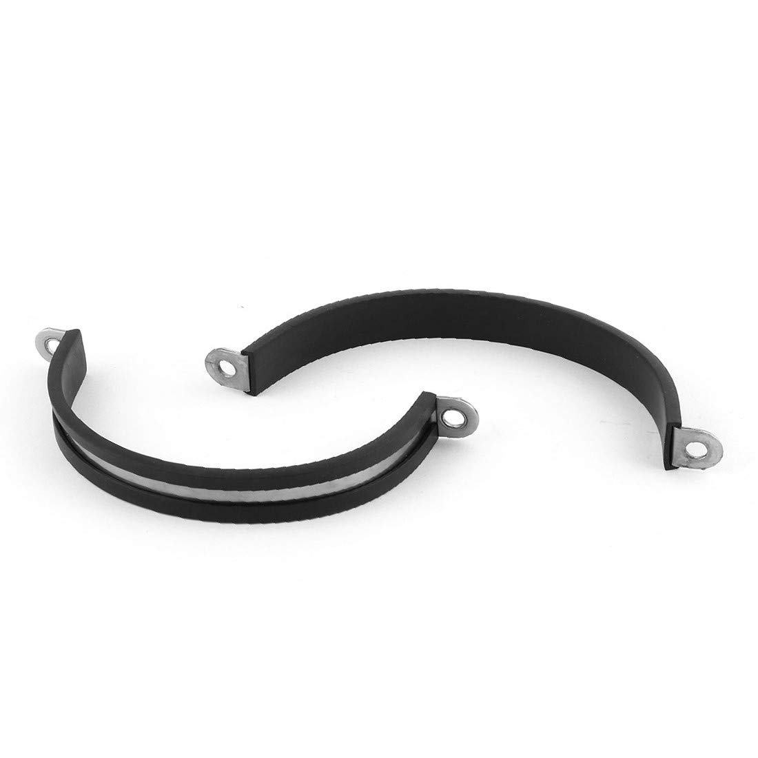75mm Diameter U-Shaped Rubber Lined Hose Clamps - Heavy Duty Wire Cable Pipe Clips (5-Pack, Black) - Perfect for Plumbing, Automotive, and Industrial Applications