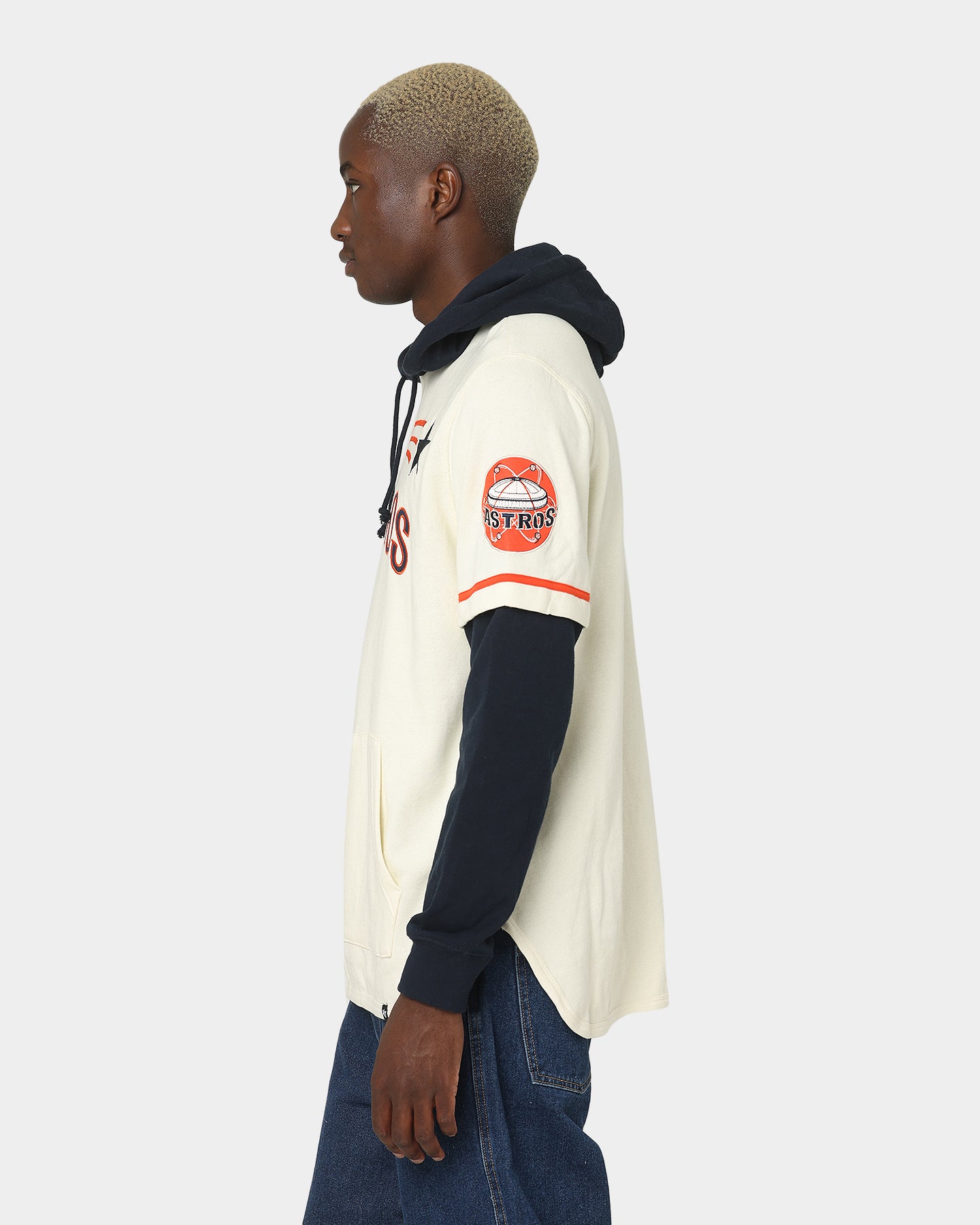 47 Brand Houston Astros Shortstop Hoodie Cream - MLB Officially Licensed Baseball Hooded Sweatshirt for Men & Women - Perfect for Game Day, Casual Wear & Sports Fans