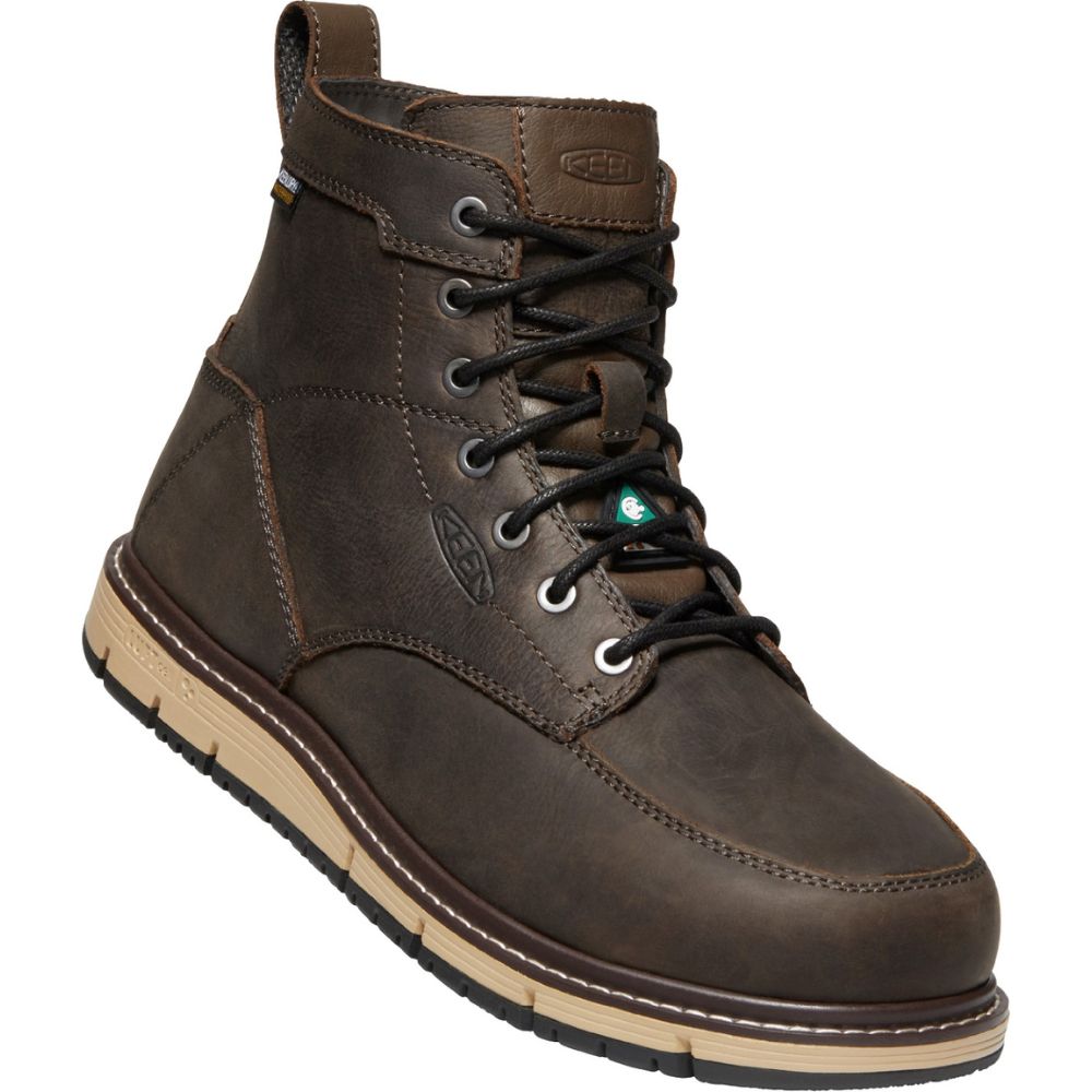 Keen San Jose Men’s 6” Aluminum Toe Work Boot - Brown 1023250 | Safety Shoes for Construction, Warehouse & Outdoor Work | Durable & Comfortable Work Boots for Men