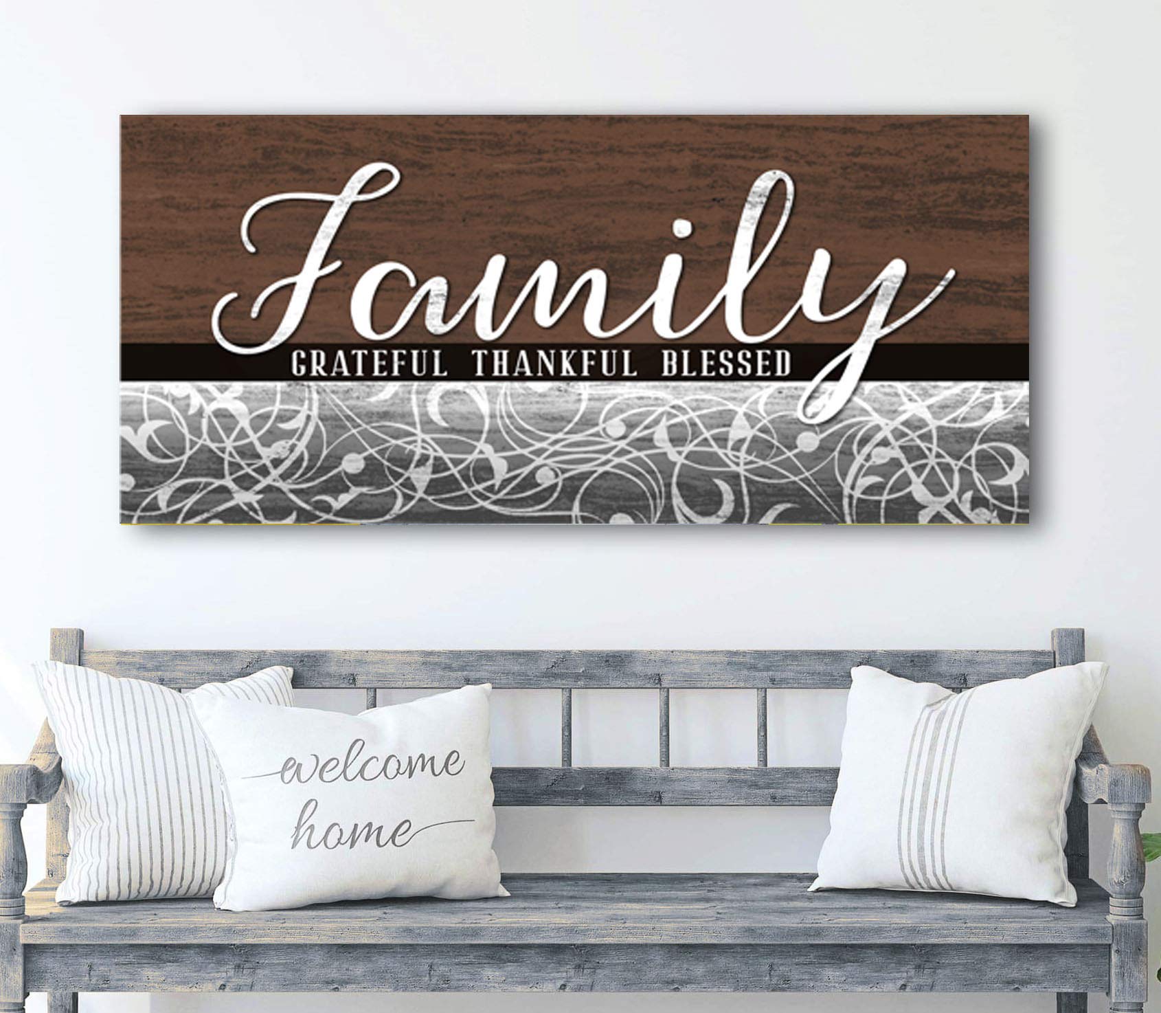 Farmhouse Family Wall Art - Large Canvas Decor for Living Room
