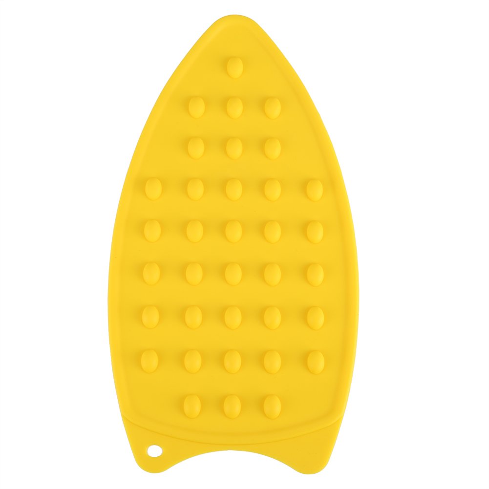 Heat Resistant Silicone Ironing Pad - Non-Slip Hot Iron Mat for Safe Ironing - Yellow Protective Rest Pad for Clothes & Fabrics - Perfect for Home, Laundry & Travel Use
