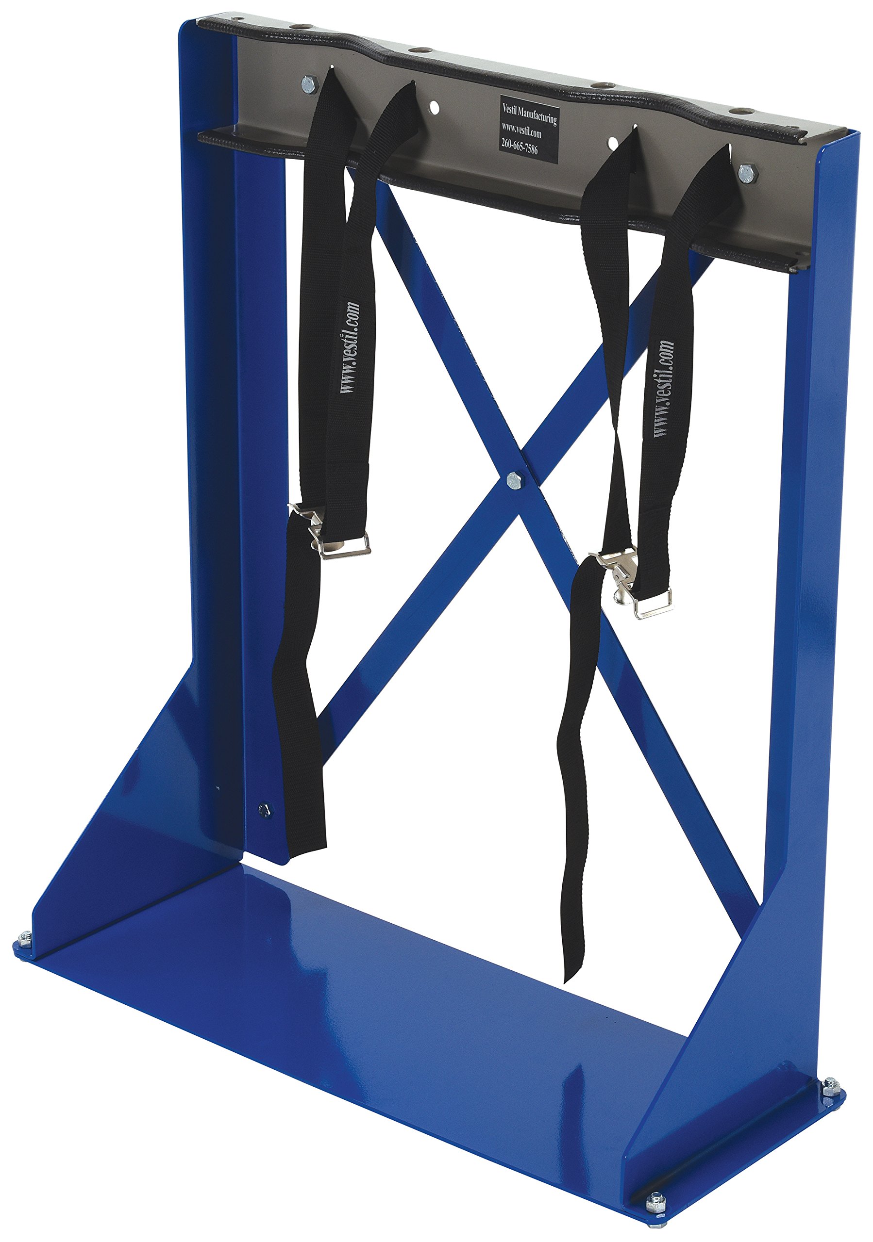 Vestil CB-S-2S Heavy Duty Cylinder Bracket Stand - Holds 2 Gas Cylinders, Durable Blue Steel Construction - Perfect for Workshop, Garage & Industrial Storage