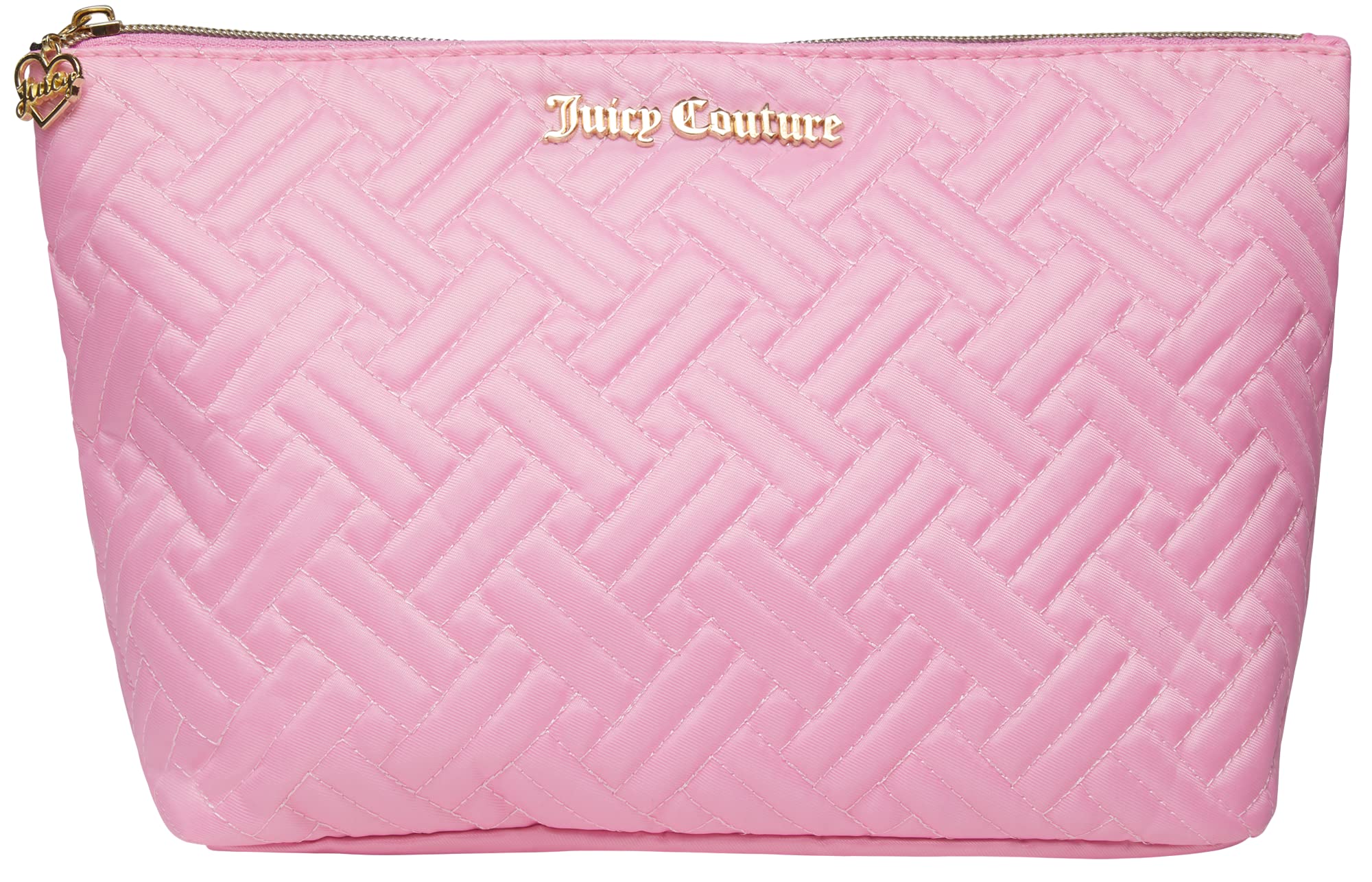 Juicy Couture Women's Quilted Pebble Cosmetic Bag - Travel Makeup Pouch & Toiletries Organizer with Top Zip Closure | Perfect for Vacation, Gym, and Everyday Essentials Storage