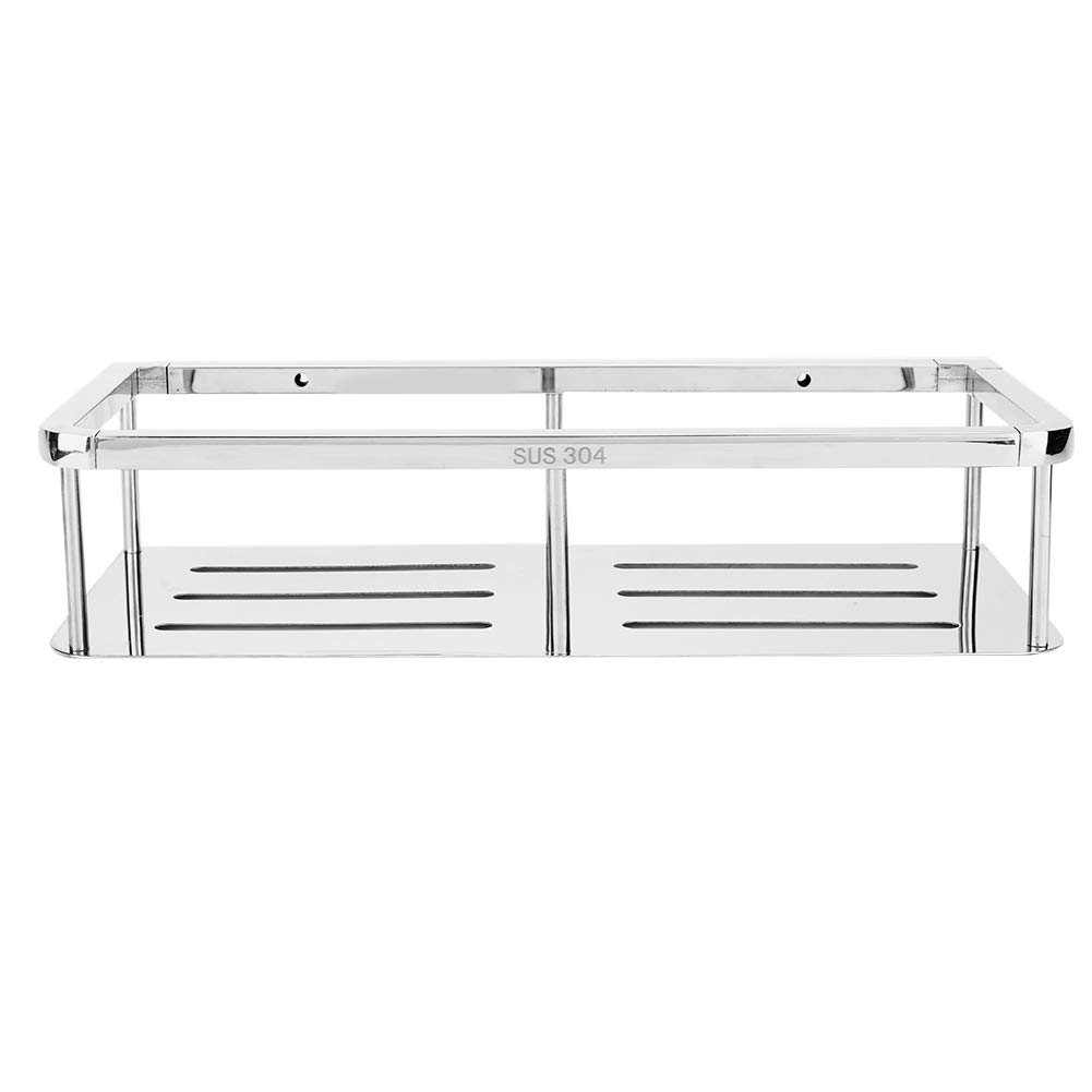Premium Stainless Steel Shower Shelf - Rustproof Bathroom Organizer for Towels & Toiletries - Space Saving Wall Mounted Storage for Home & Hotel Use