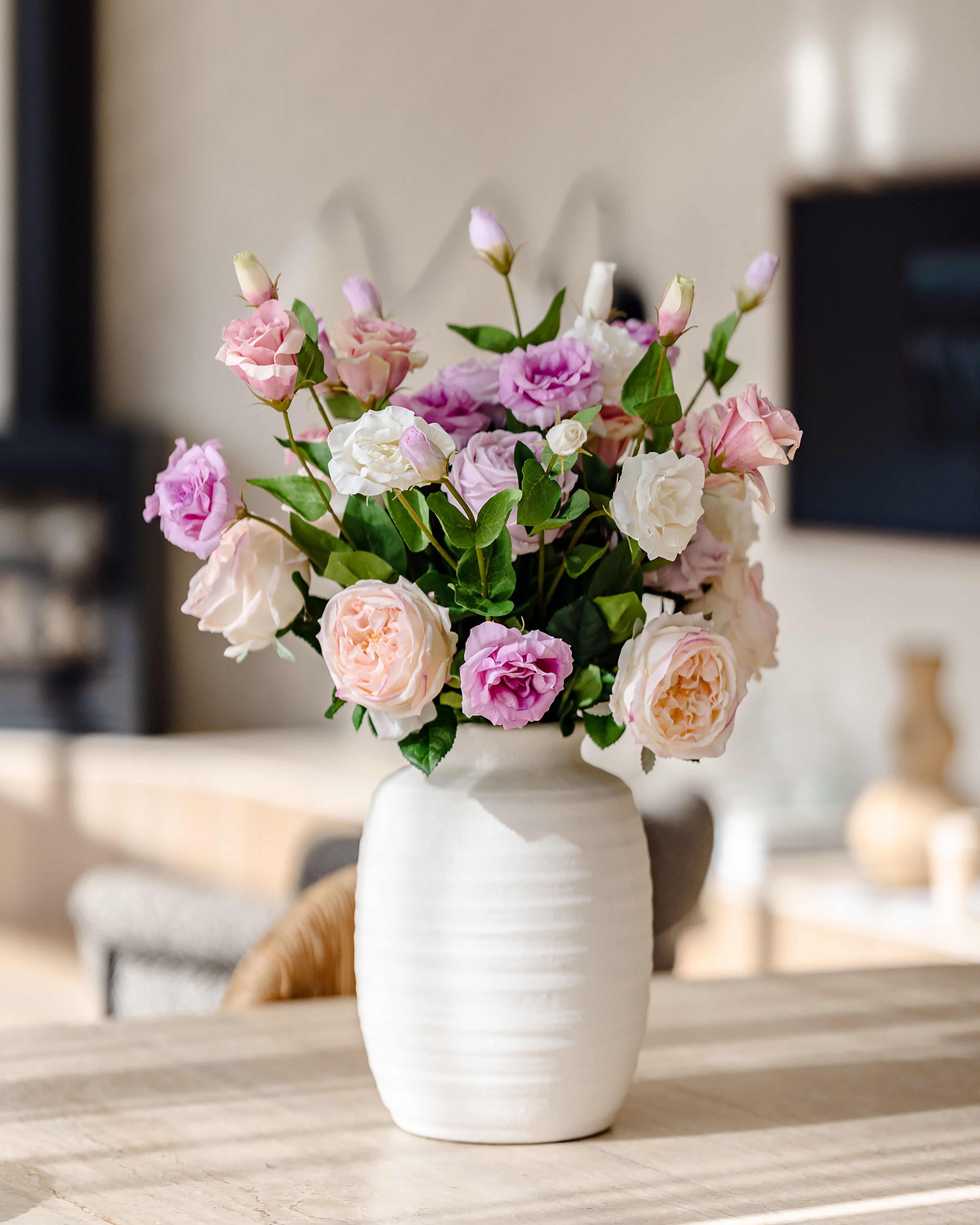Premium White Ceramic Vessel 27cm | Modern Home Decor | Perfect for Centerpieces, Flower Arrangements & Tabletop Display