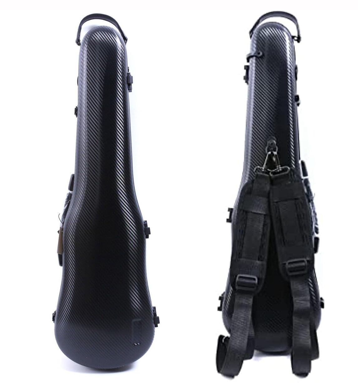 **Carbon Fiber Violin Case 4/4 Size - Lightweight & Durable Oblong Violin Box in Black - Perfect for Travel, Performances & Storage**