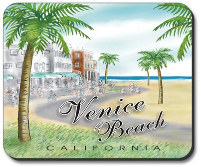 Venice Beach Art Plates Mouse Pad - Non-Slip Desk Mat for Computers & Laptops - Perfect for Office, Gaming & Home Workspace Decor