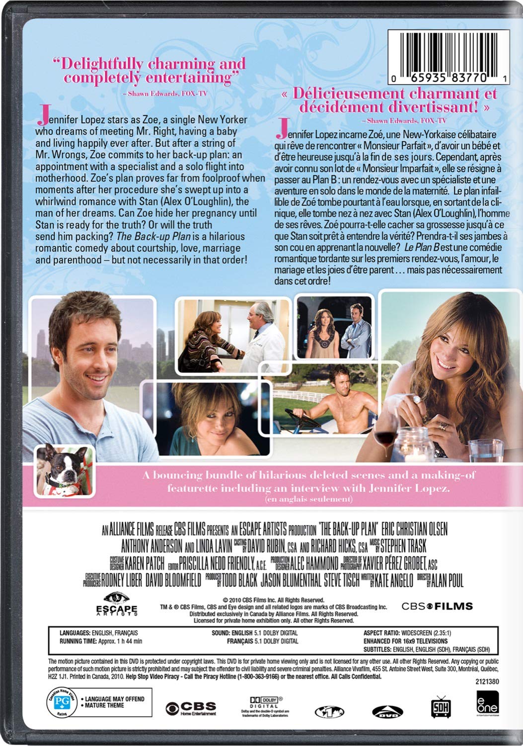 The Back-Up Plan - Romantic Comedy Movie DVD - Perfect for Date Nights & Relaxing Evenings
