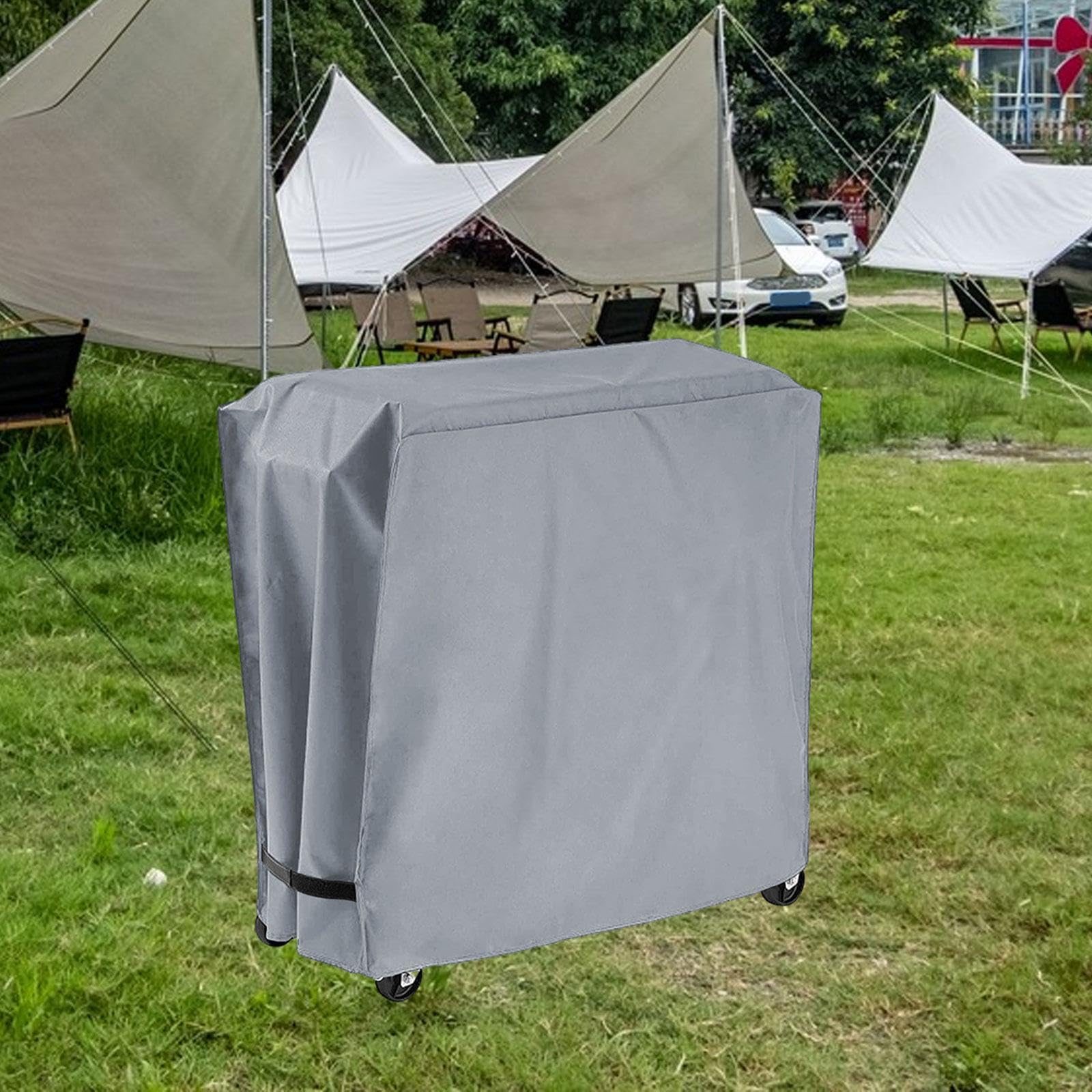 420D Oxford Rolling Cooler Cart Cover - Dustproof, Waterproof Protective Cover for Patio, Commercial Use, Ice Chest (Gray) - Perfect for Outdoor Parties, Camping, and Beach Trips