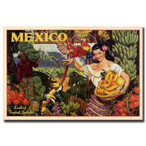 Trademark Fine Art Mexico Canvas Wall Art - 18x24 Inches, Hand-Painted Mexican Decor for Living Room, Bedroom & Office